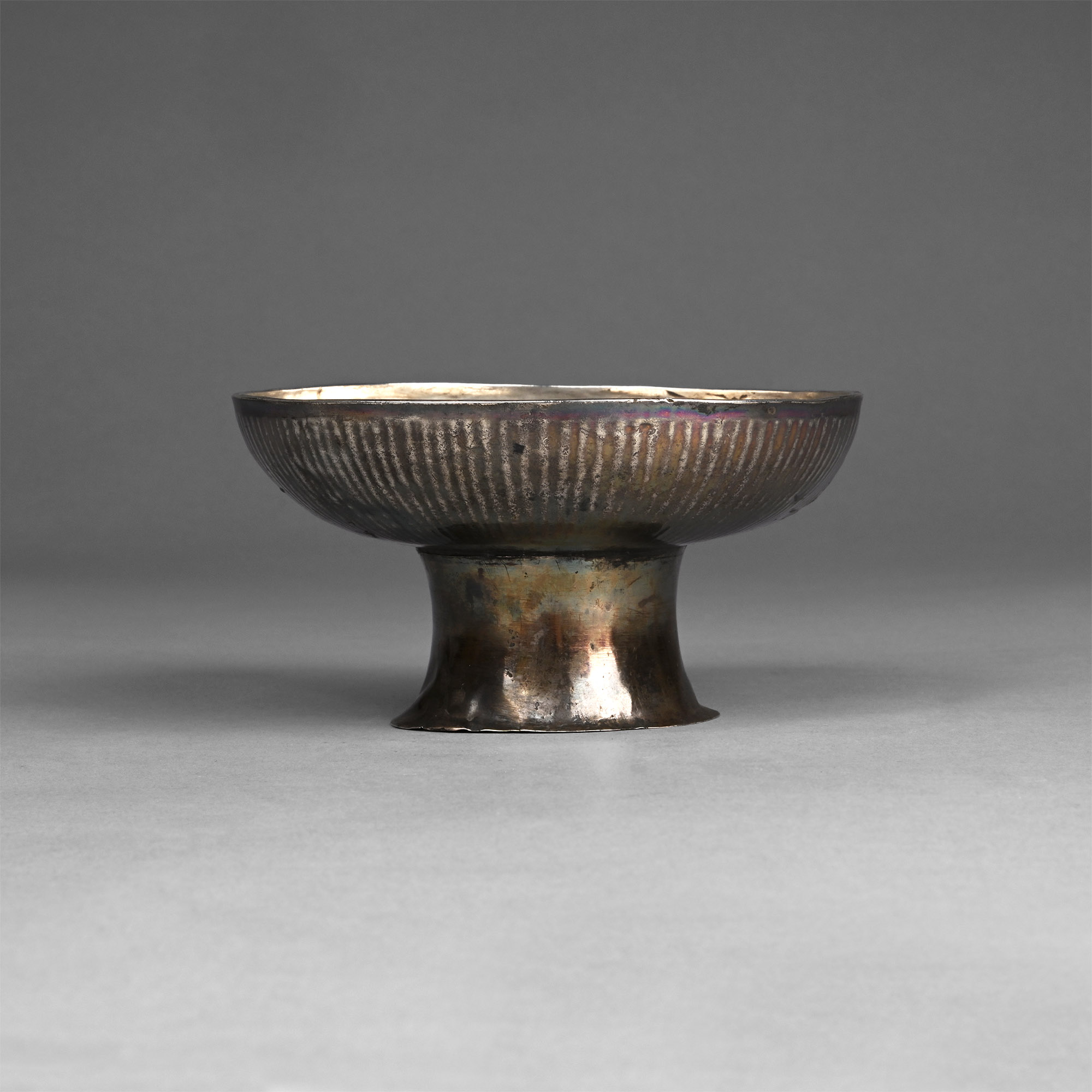 Sasanian Silver Footed Rib Bowl