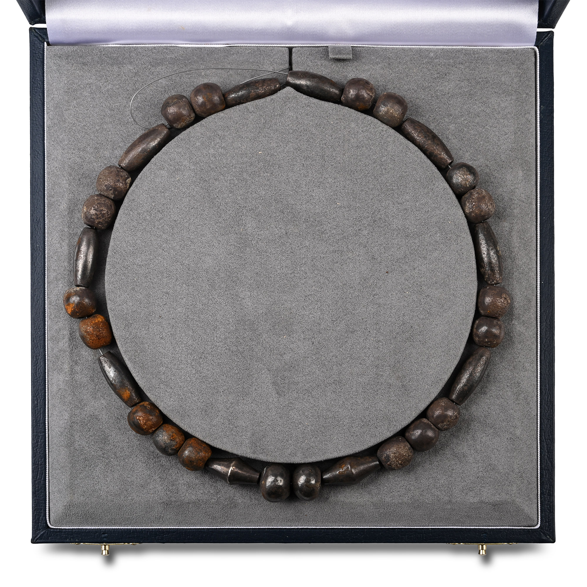 Mesopotamian Heavy Silver Bead Necklace
