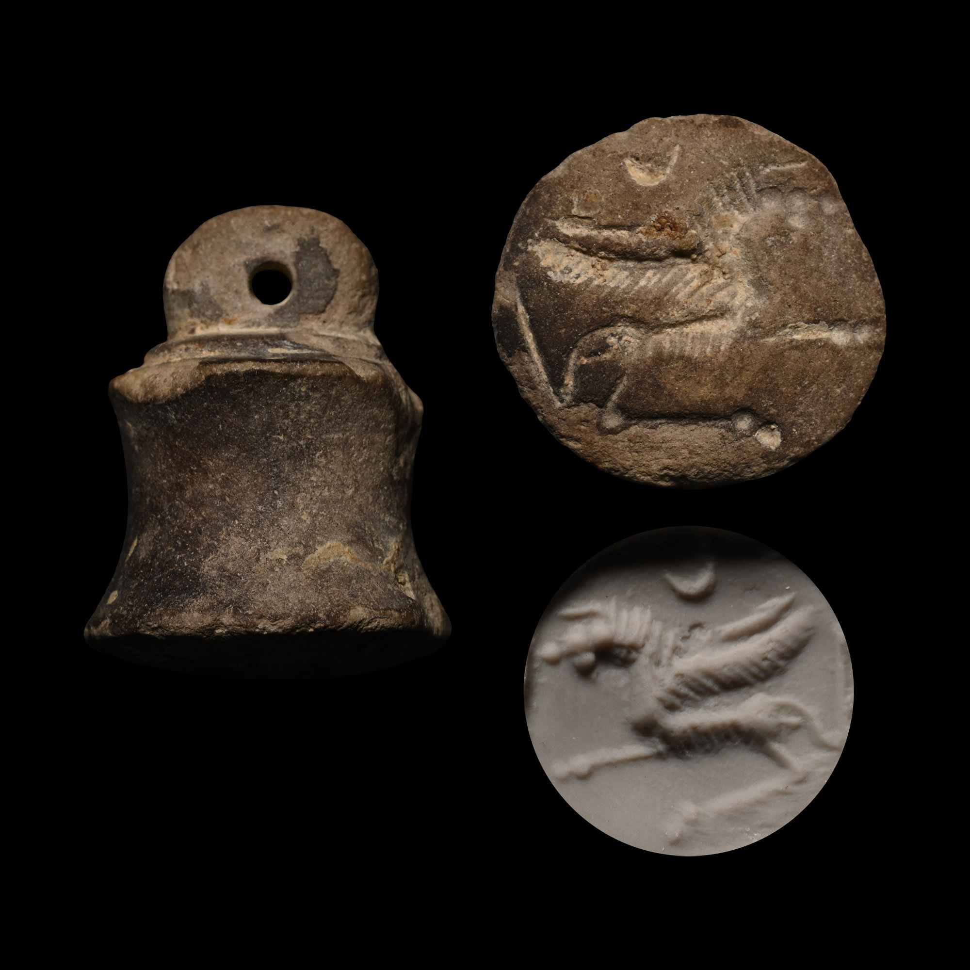 Western Asiatic Stone Stamp Seal with Engraved Design