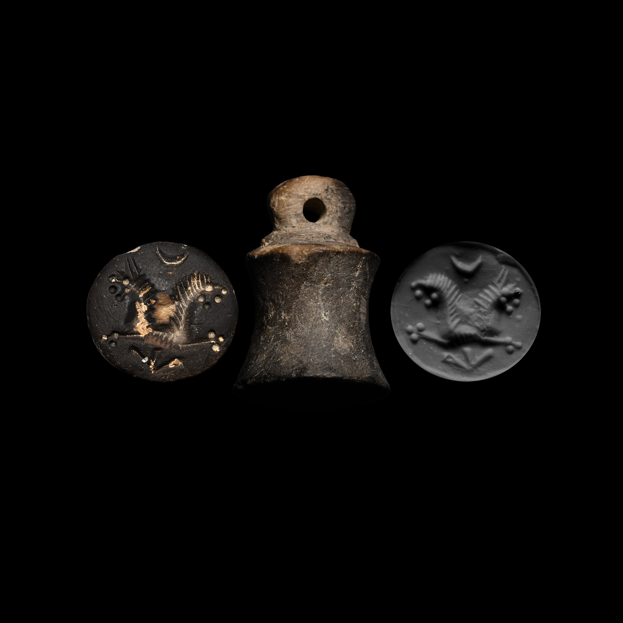 Western Asiatic Stone Stamp Seal with Engraved Design