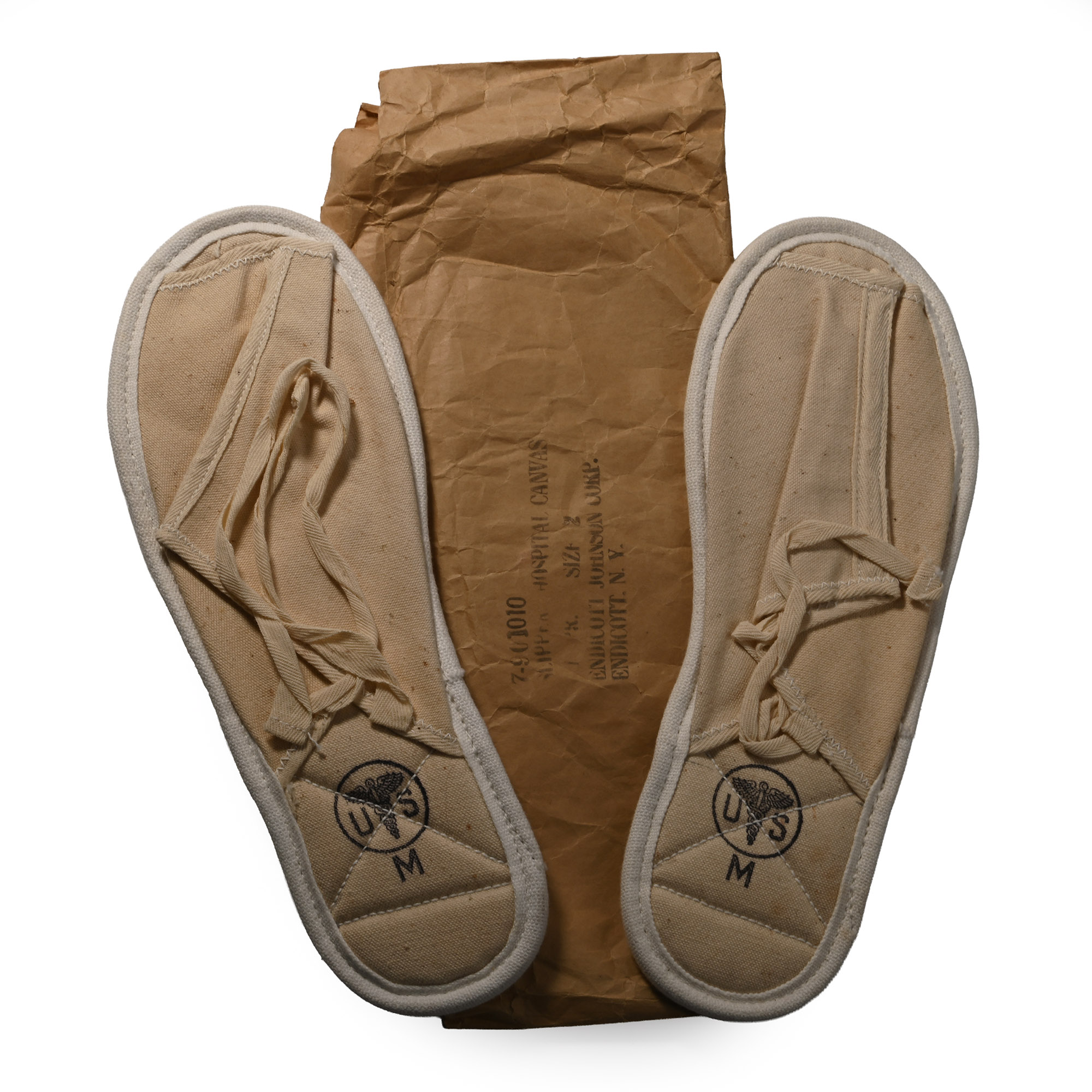 American WWII Hospital Slippers in Original Packaging