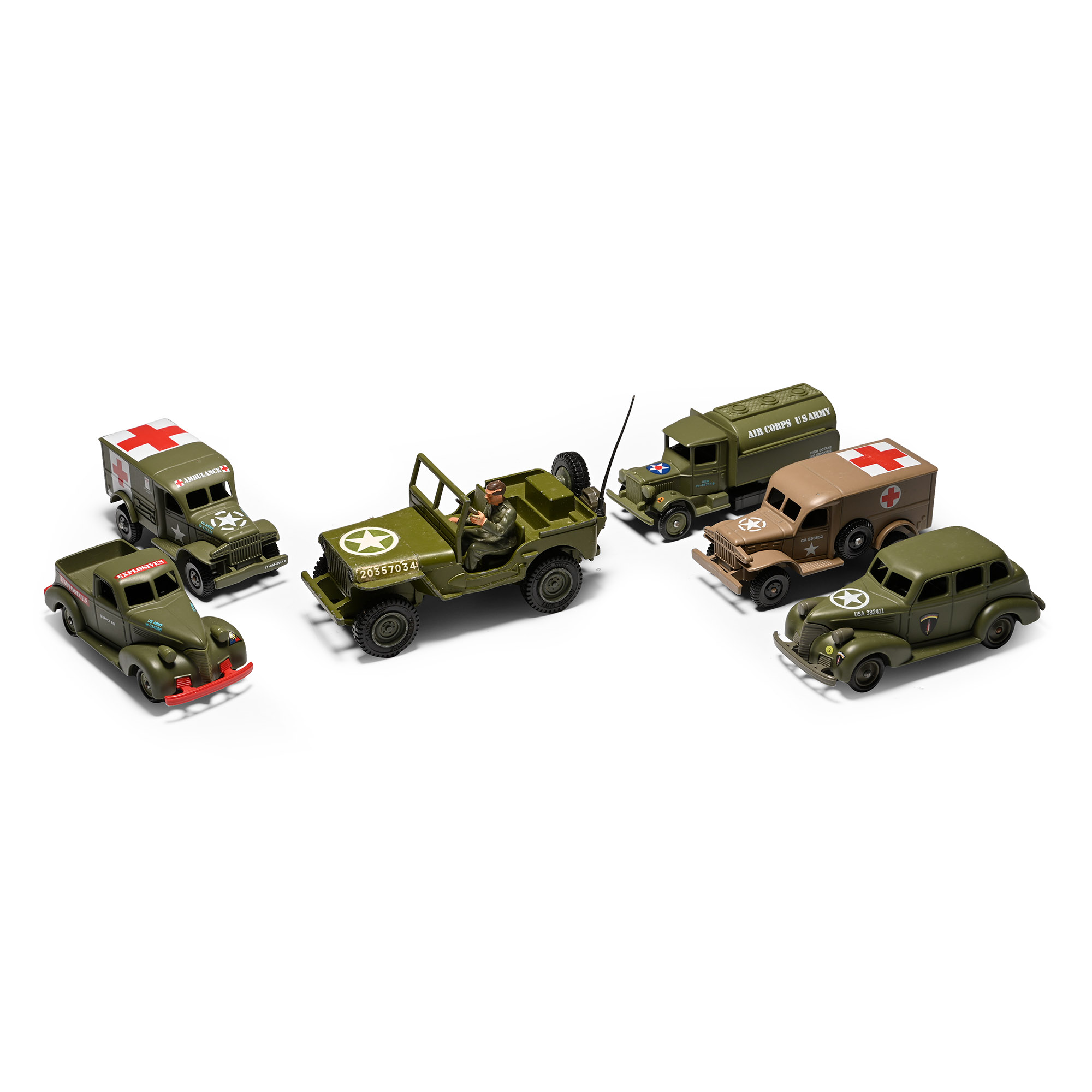 American WWII Die Cast Toy Vehicle Group