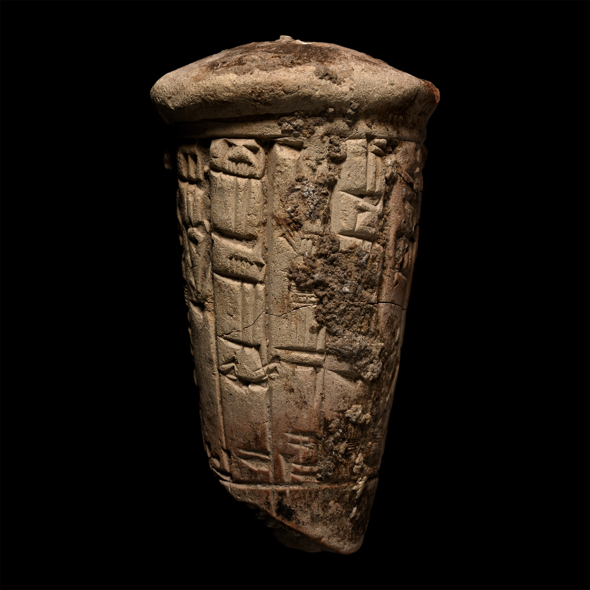 Sumerian Terracotta Cuneiform Foundation Cone