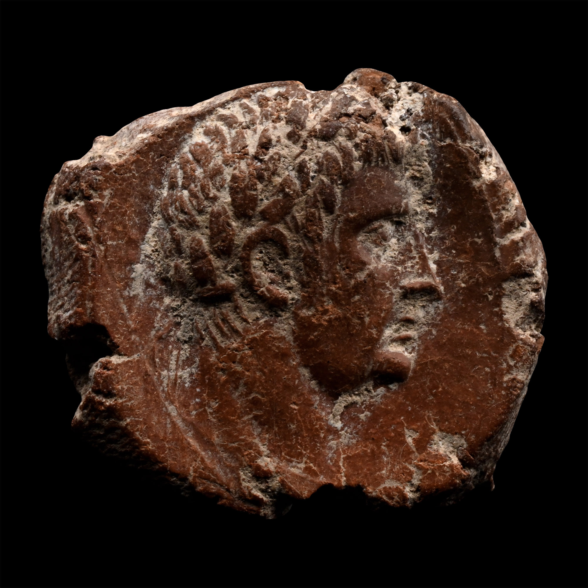 Roman Clay Bulla with Portrait of an Emperor
