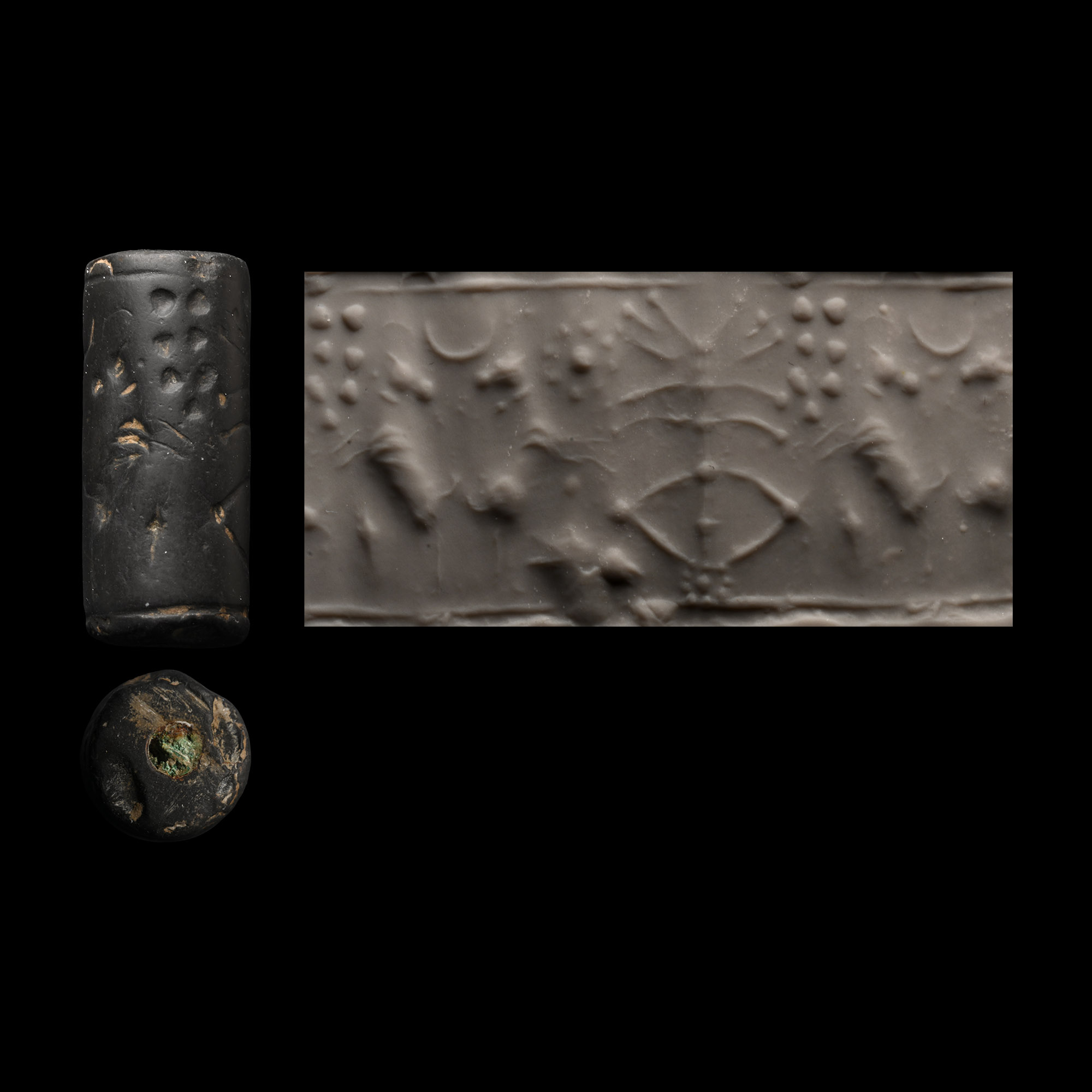 Western Asiatic Cylinder Seal with Quadrupeds