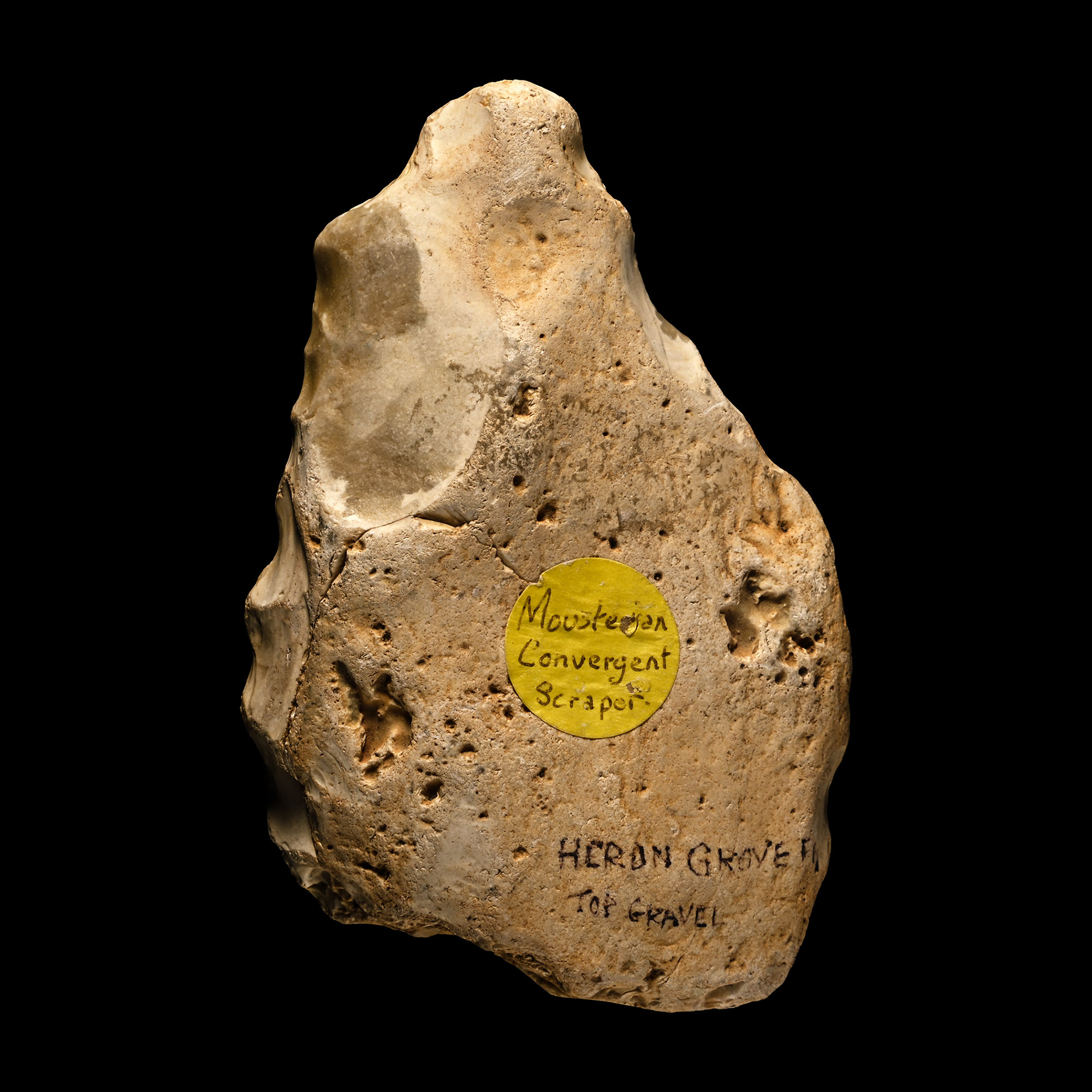 Stone Age Knapped Flint Convergent Scraper