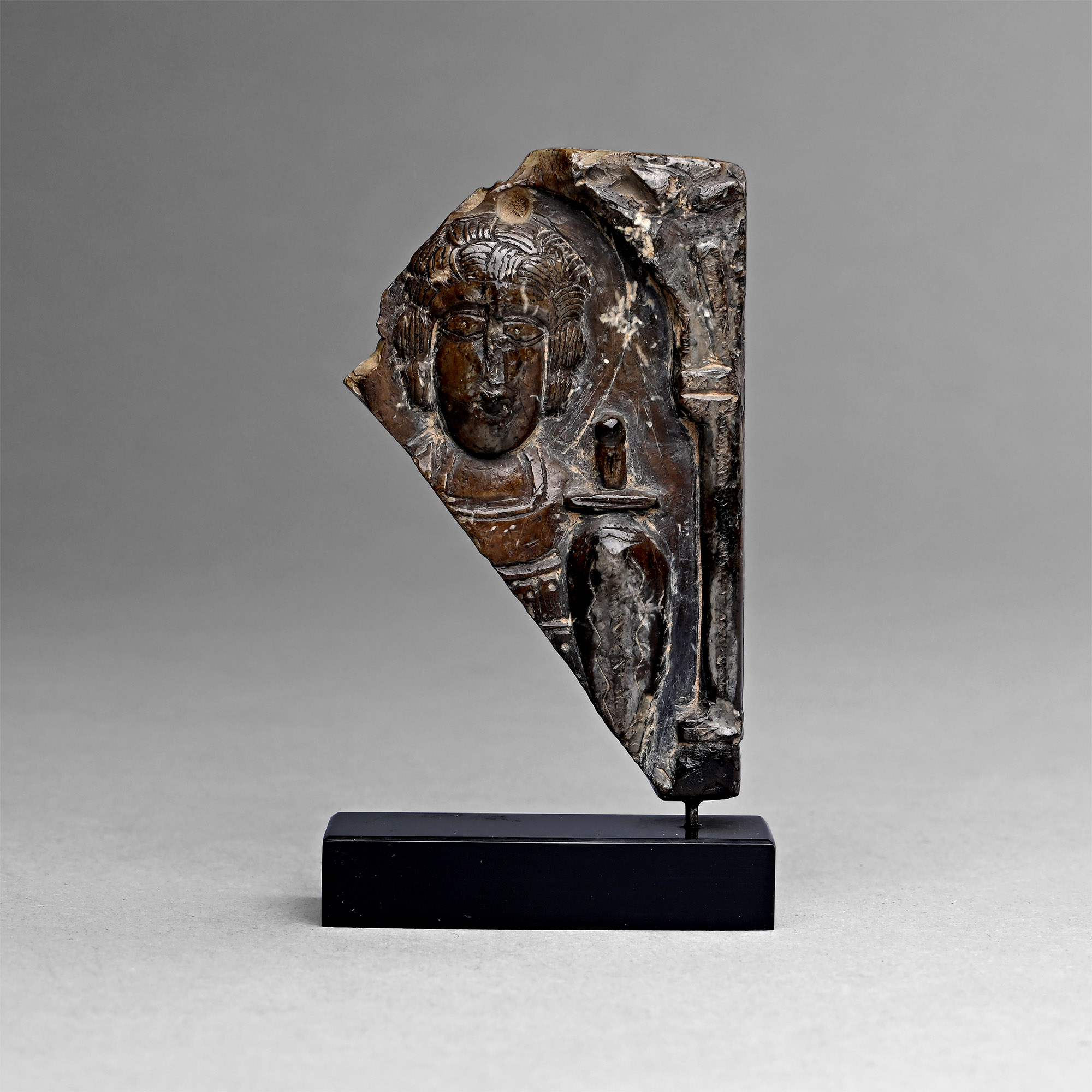 Byzantine Steatite Icon with Military Saint