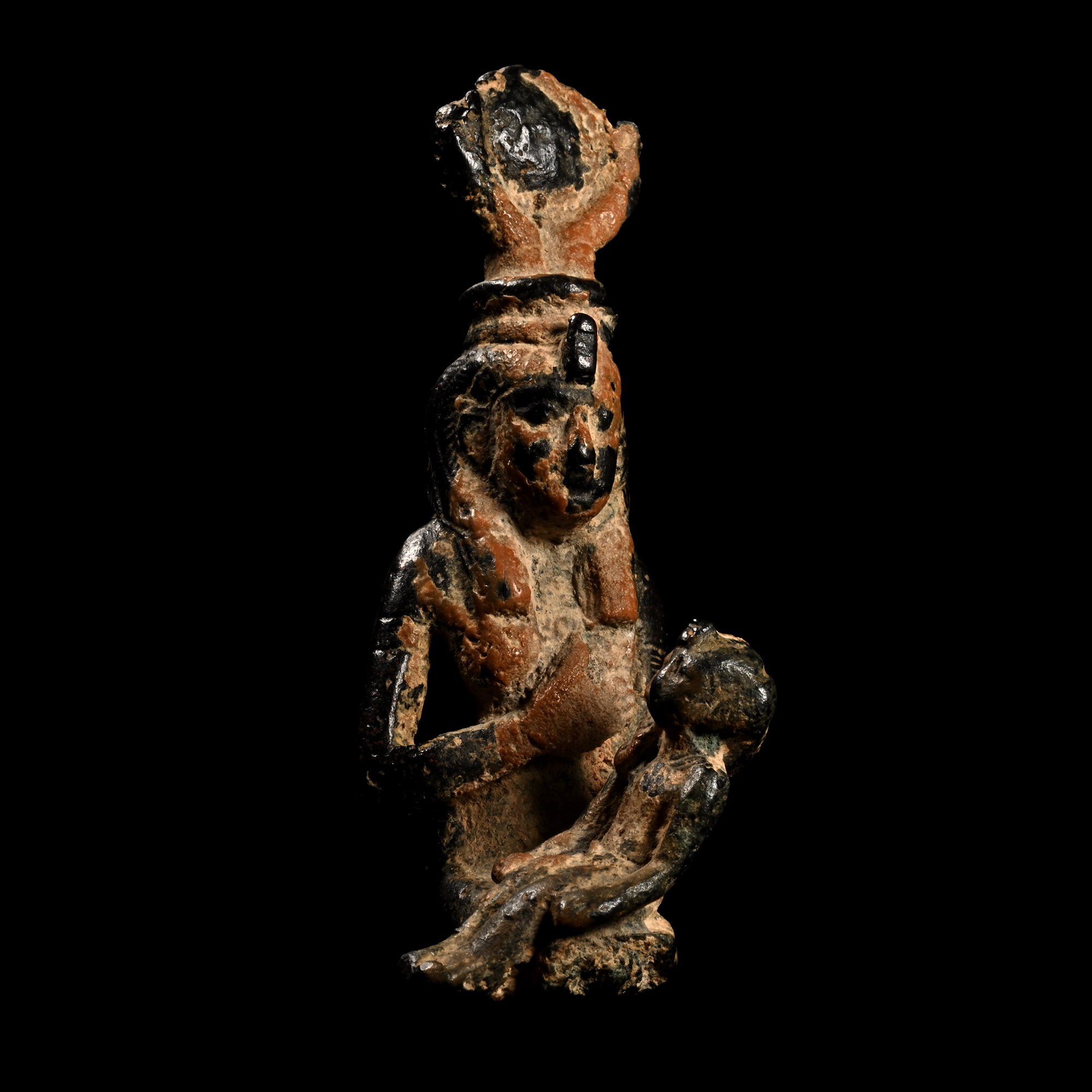 Egyptian Bronze Figure of Isis and Horus