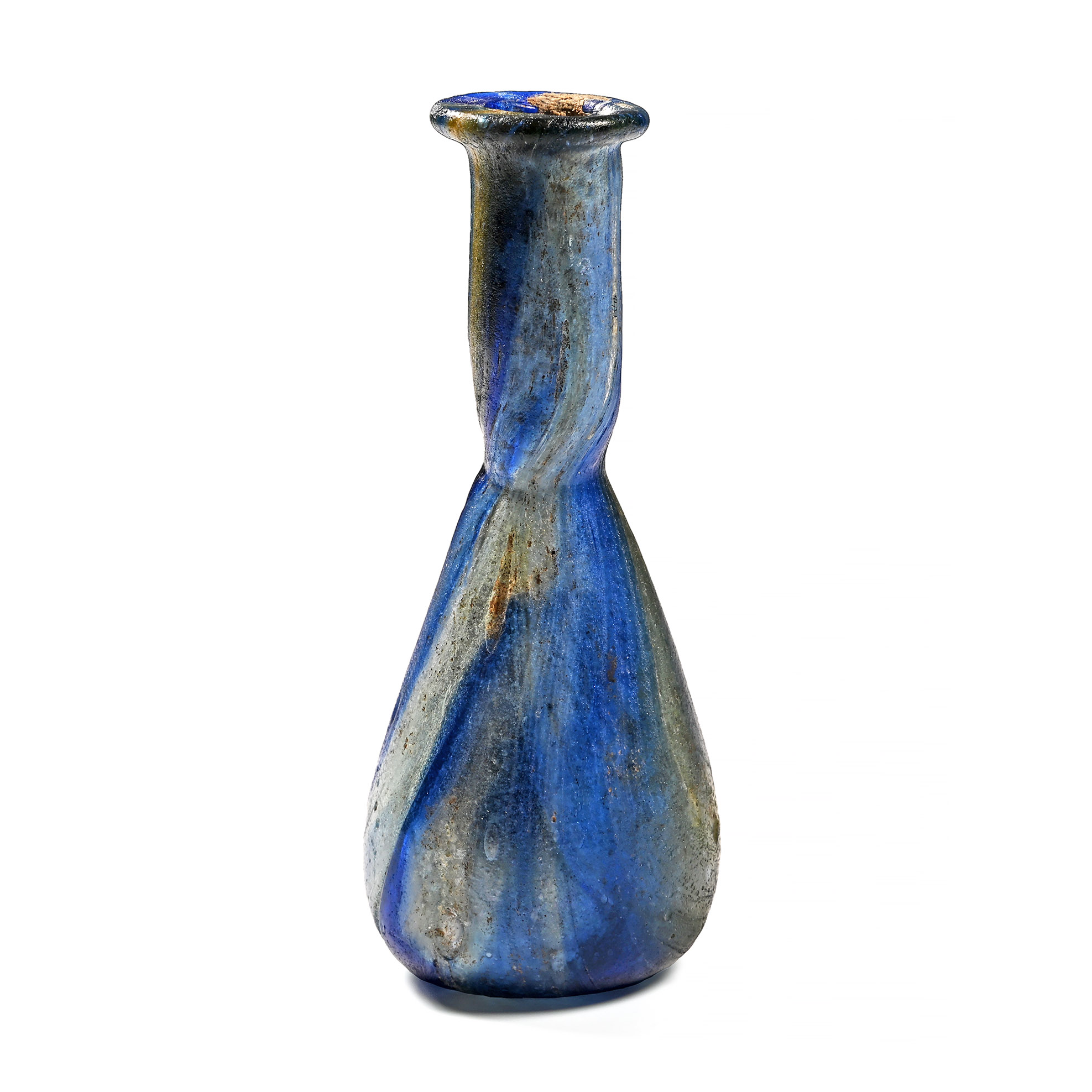 Roman Marbled Blue Glass Toilet Bottle