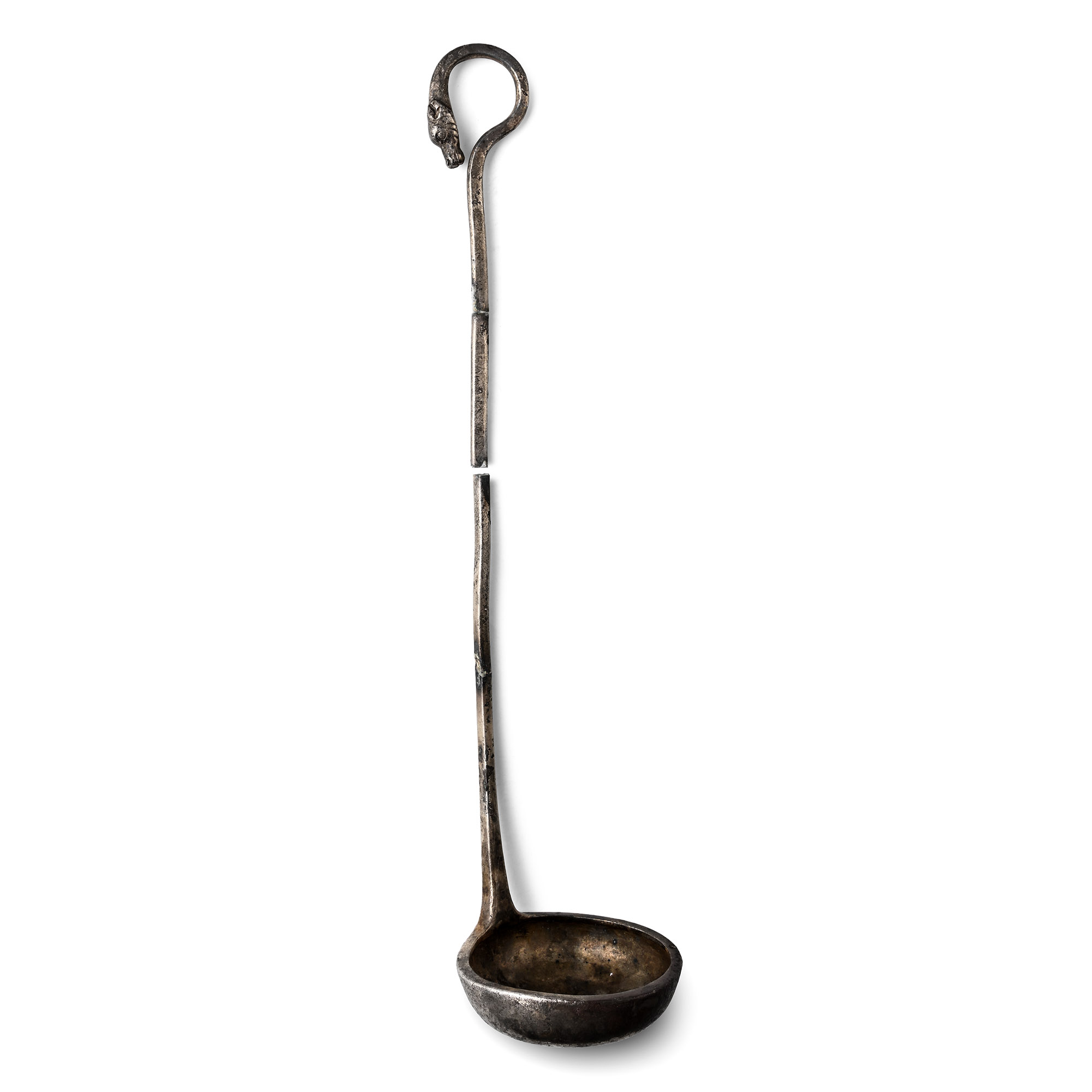 Roman Silver Ladle with Beast Finial