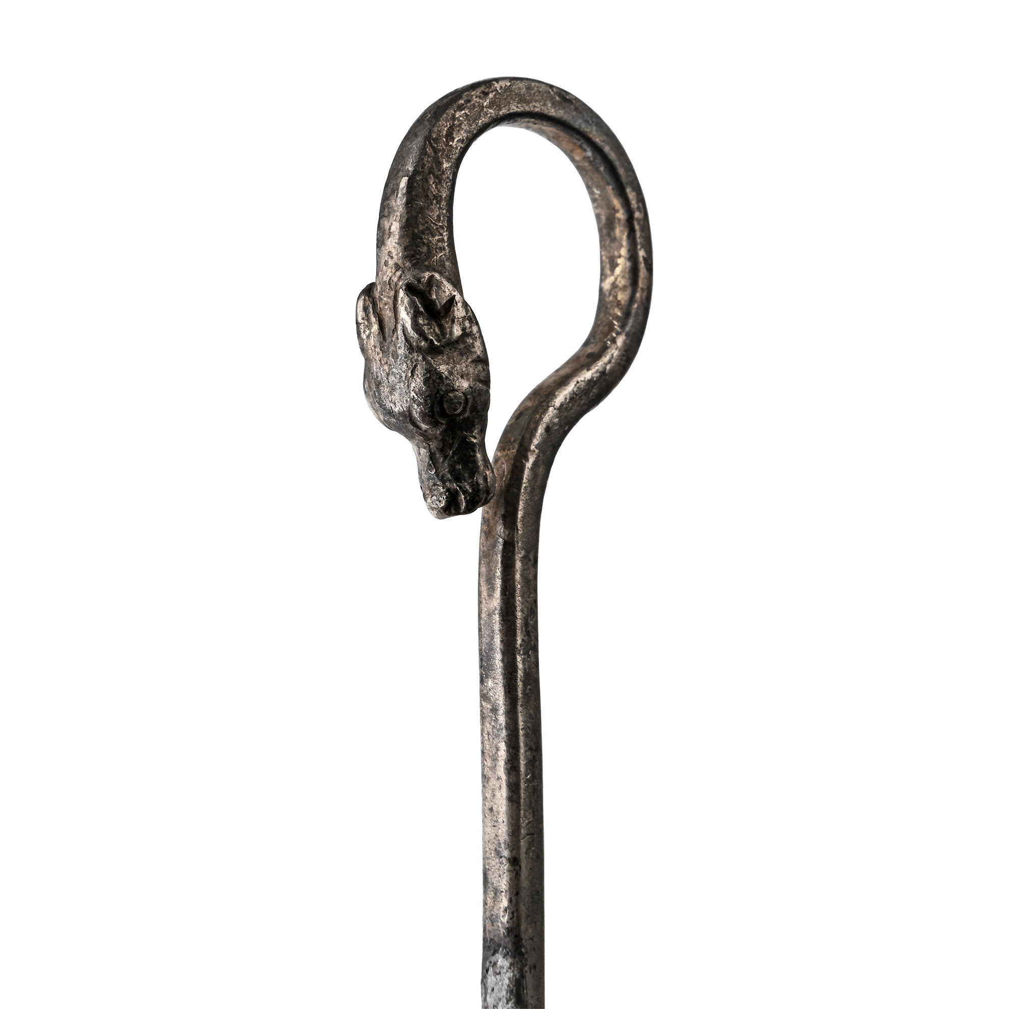 Roman Silver Ladle with Beast Finial