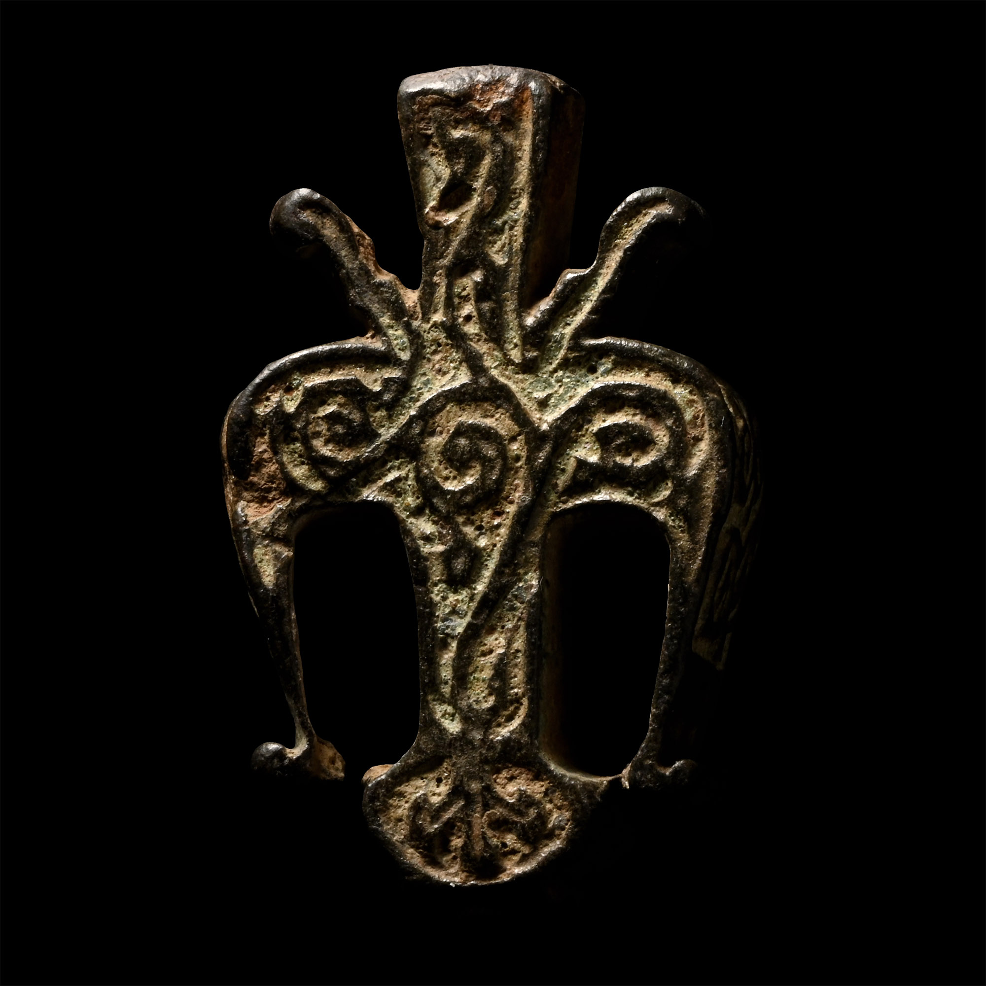Enamelled Bronze Dagger Pommel
