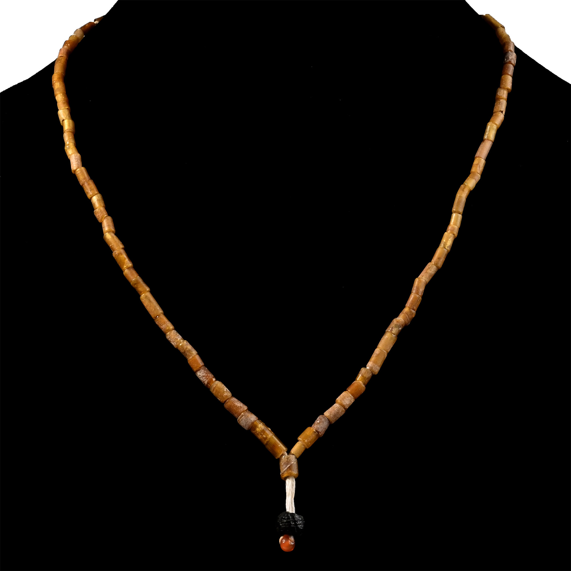 Roman Amber-Coloured Glass Bead Necklace String