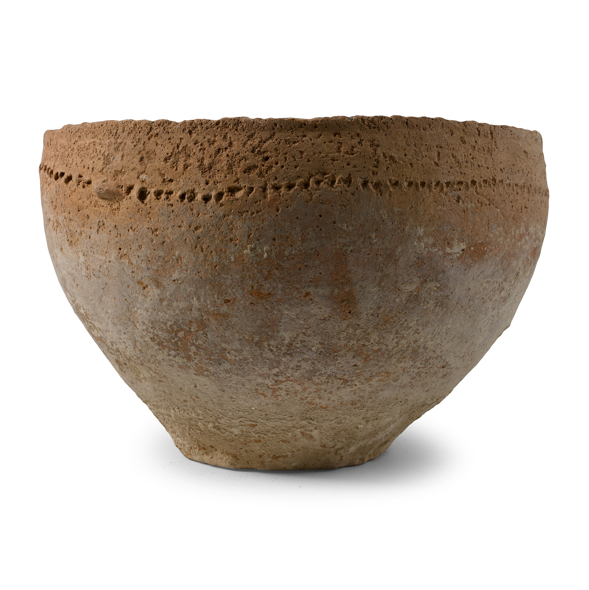 Very Large Decorated Holy Land Terracotta Bowl