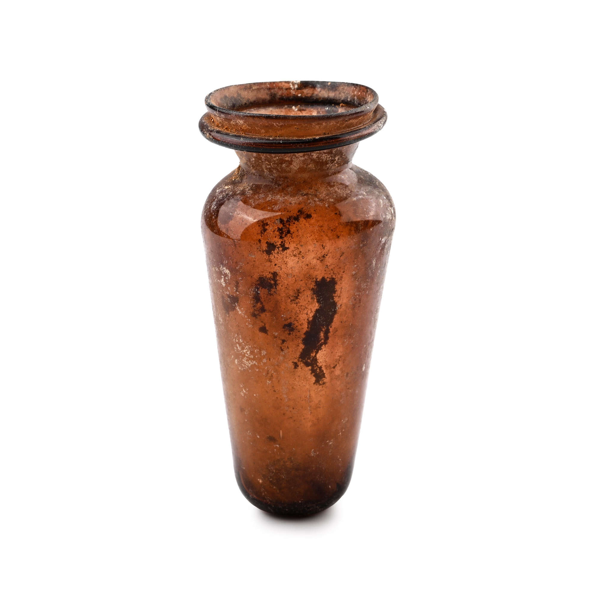 Roman Aubergine Glass Flask
