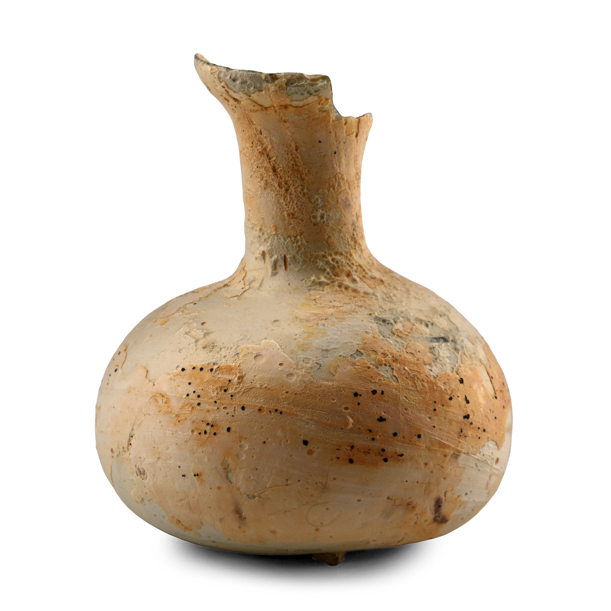 Roman Opaque White Glass Unguentarium
