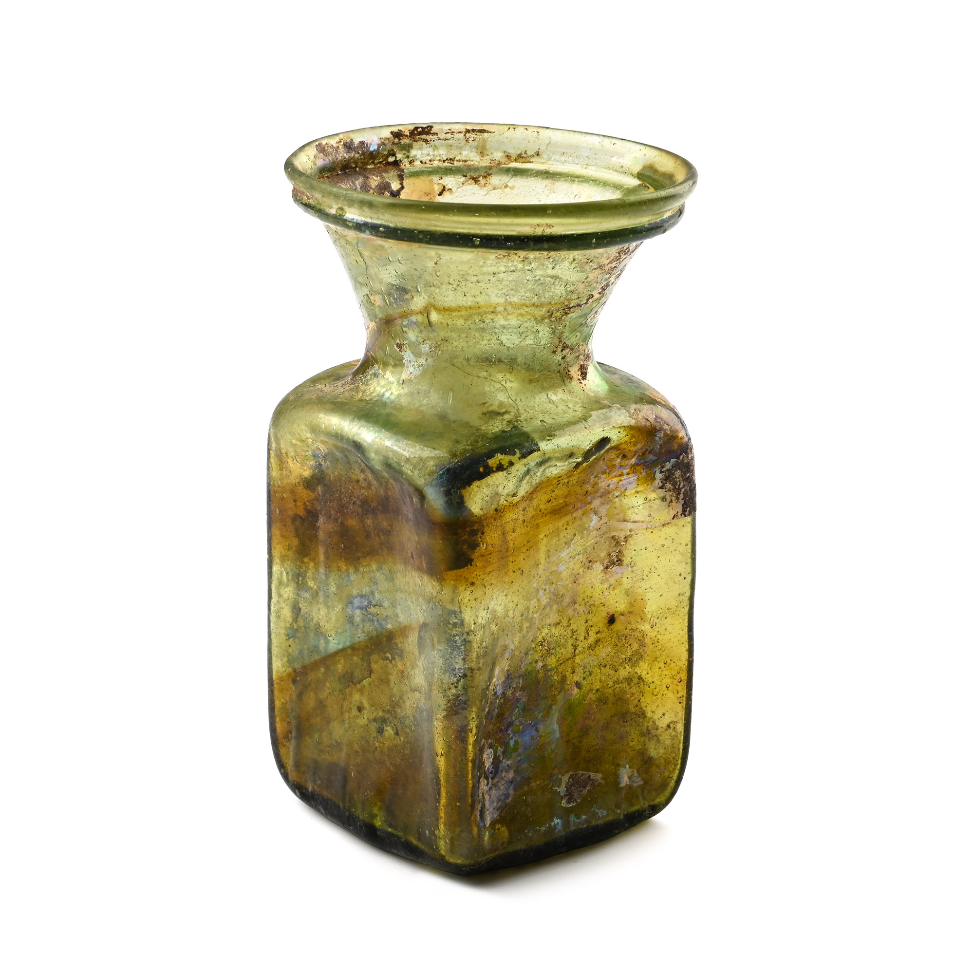 Roman Square Glass Flask