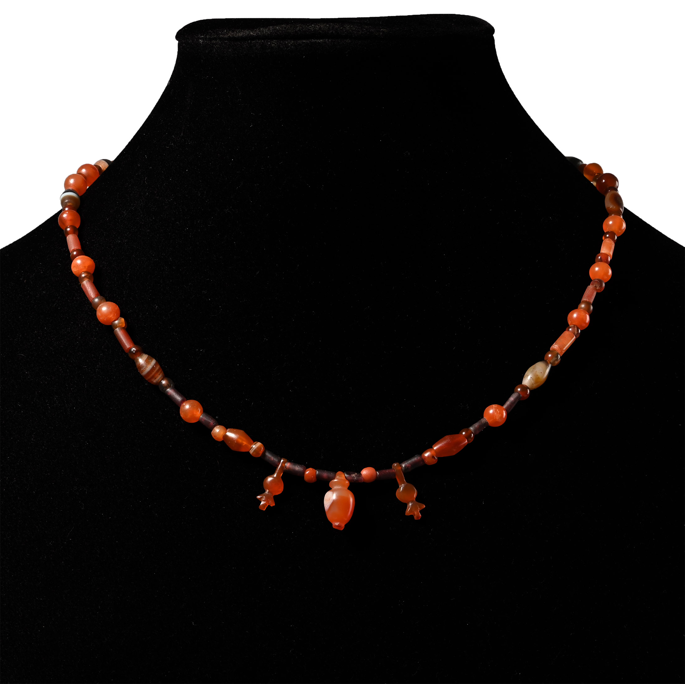 Egyptian Hardstone Necklace with Amulets