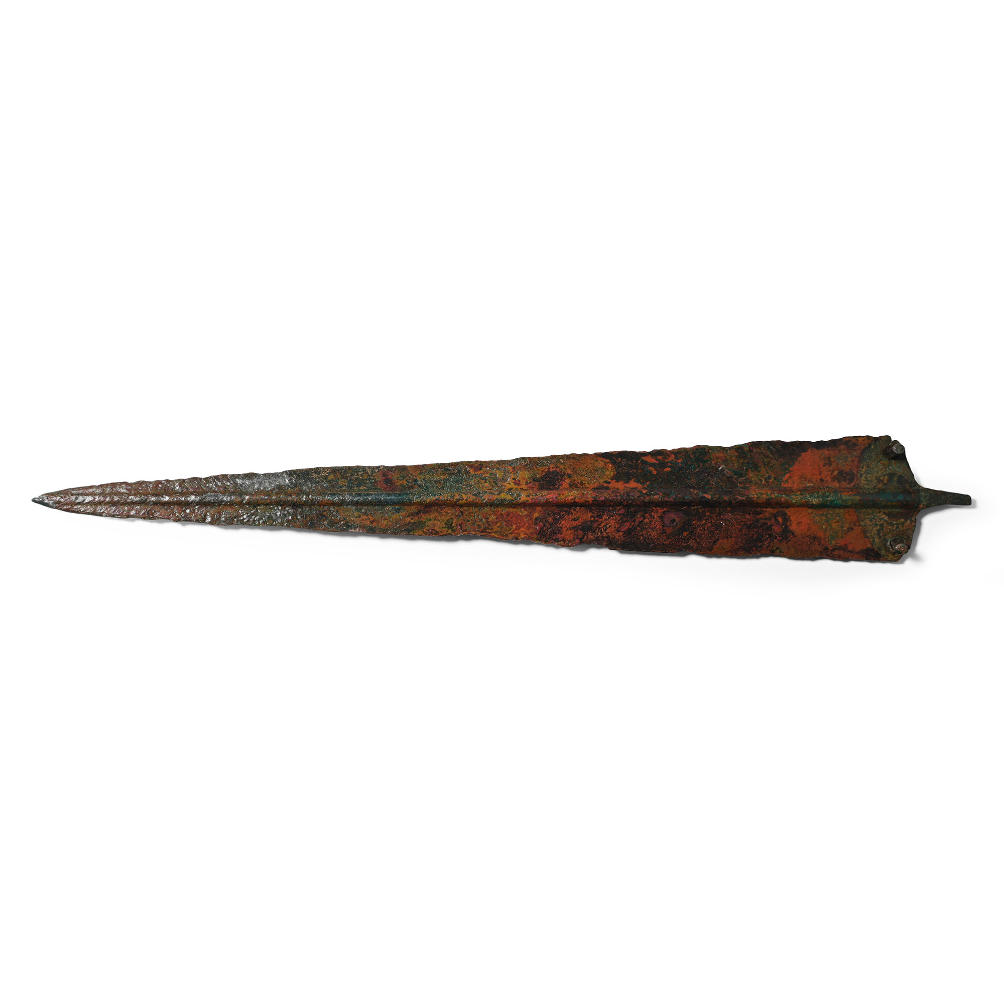 Greek Bronze Tanged and Rivetted Spearhead