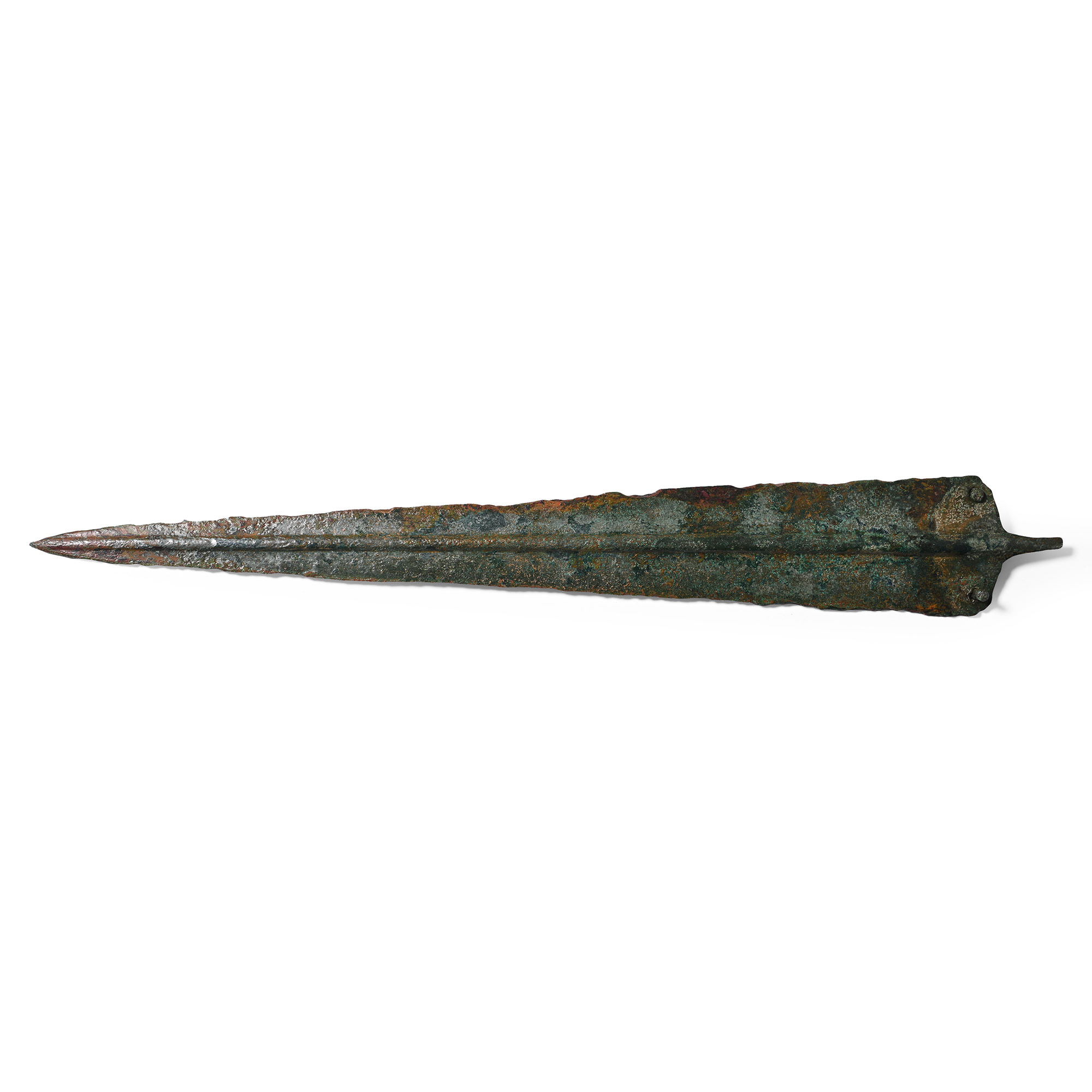 Greek Bronze Tanged and Rivetted Spearhead