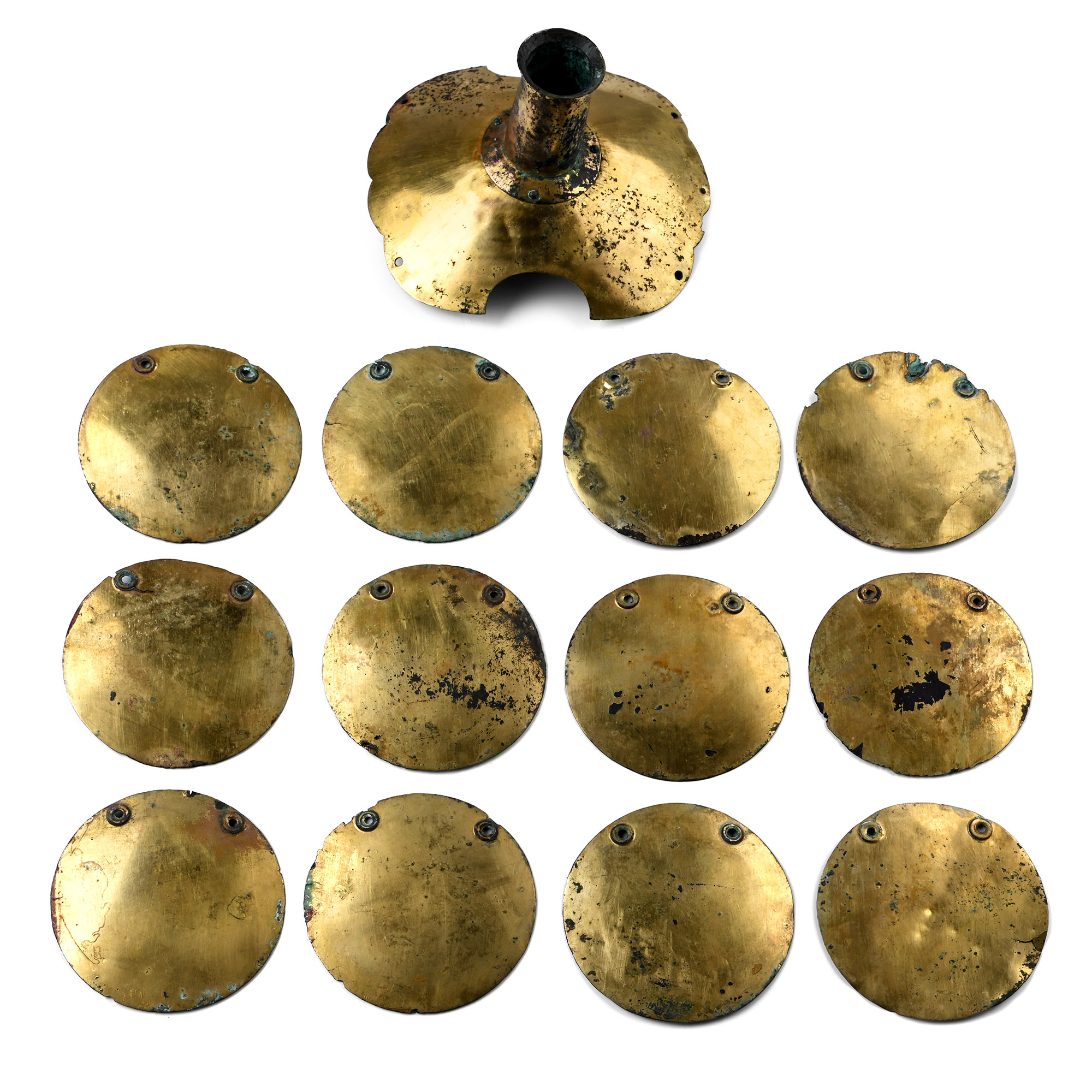 Byzantine Age Gilt Bronze Horse Bridle Decoration Group