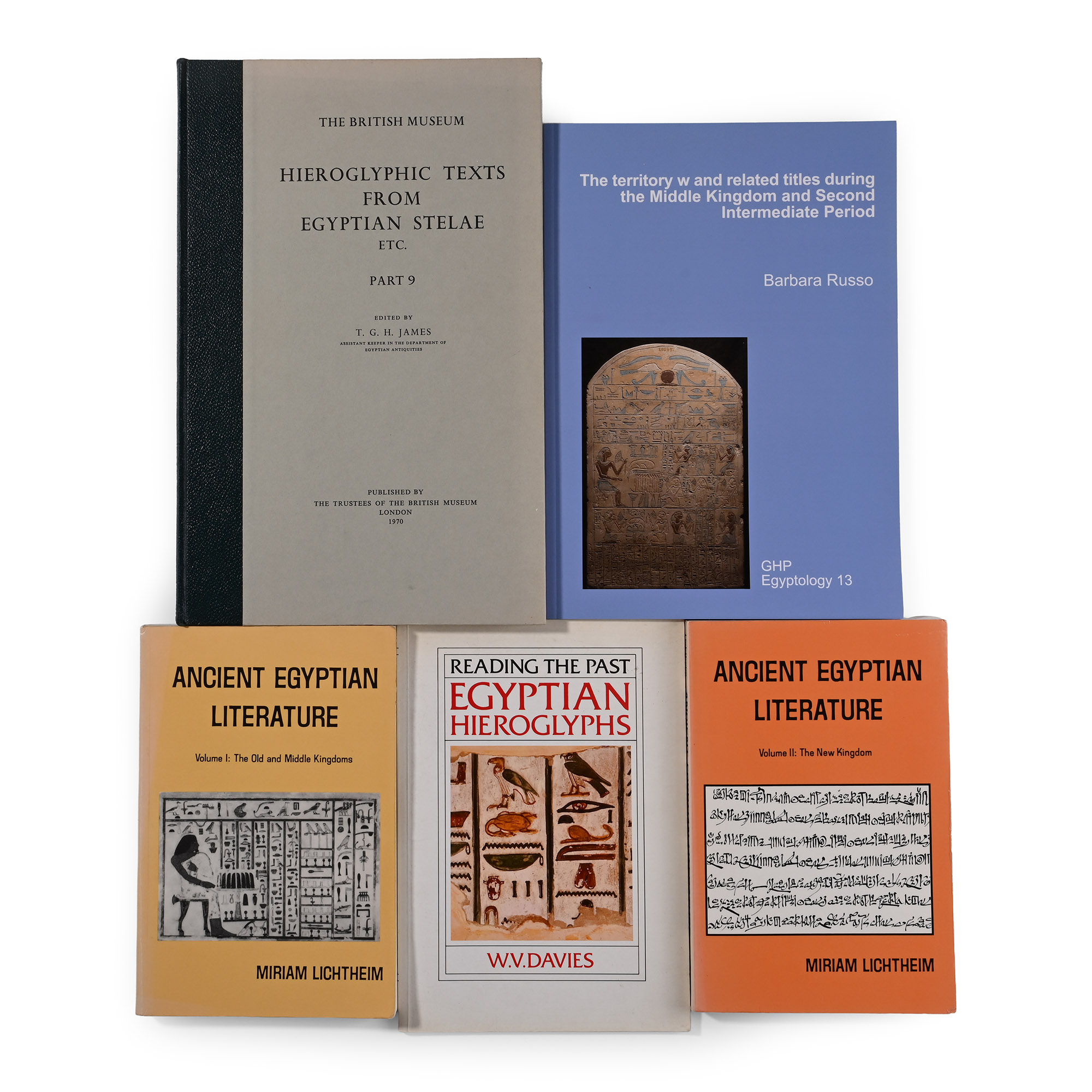 Books on Egyptian Hieroglyphs and Texts - 5 Titles