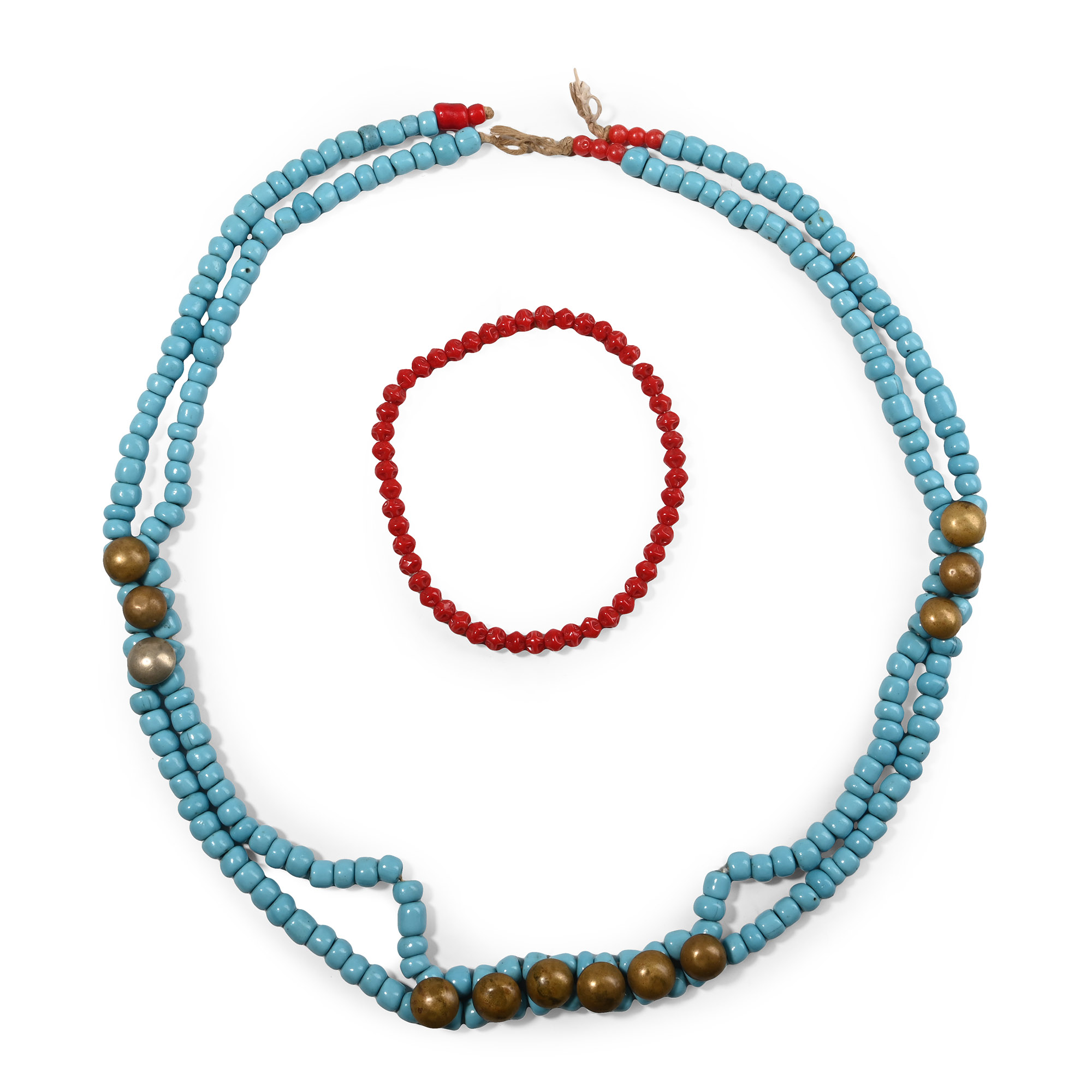 Zulu Man's Glass Bead Necklace and Bracelet