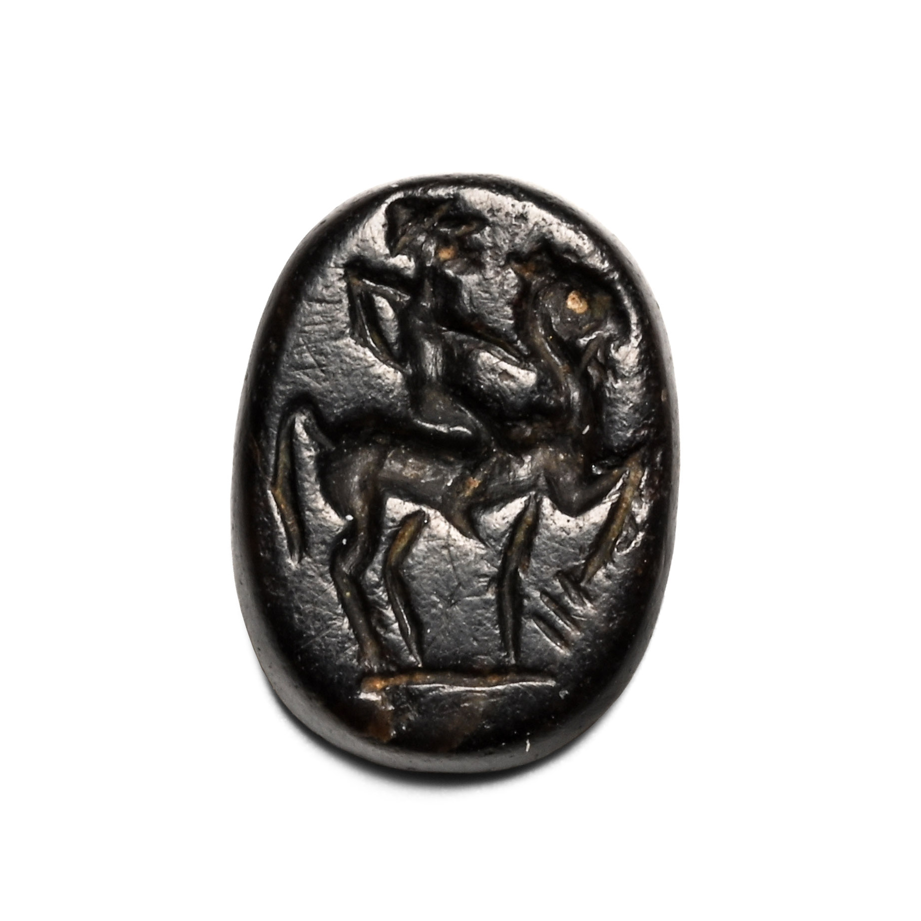 Roman Black Gemstone with Horseman