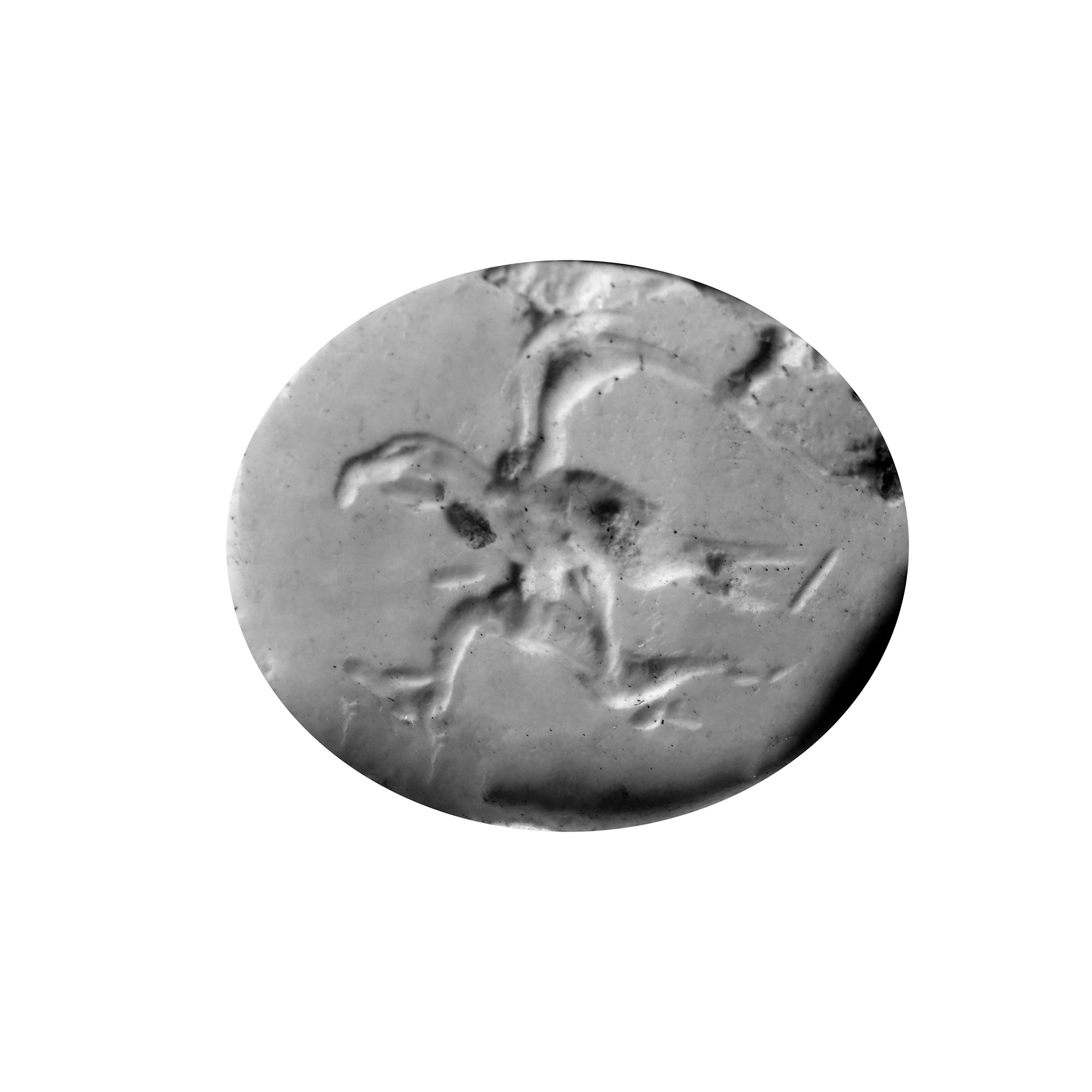 Eastern Greek Variated Agate Scaraboid Gemstone with Birds