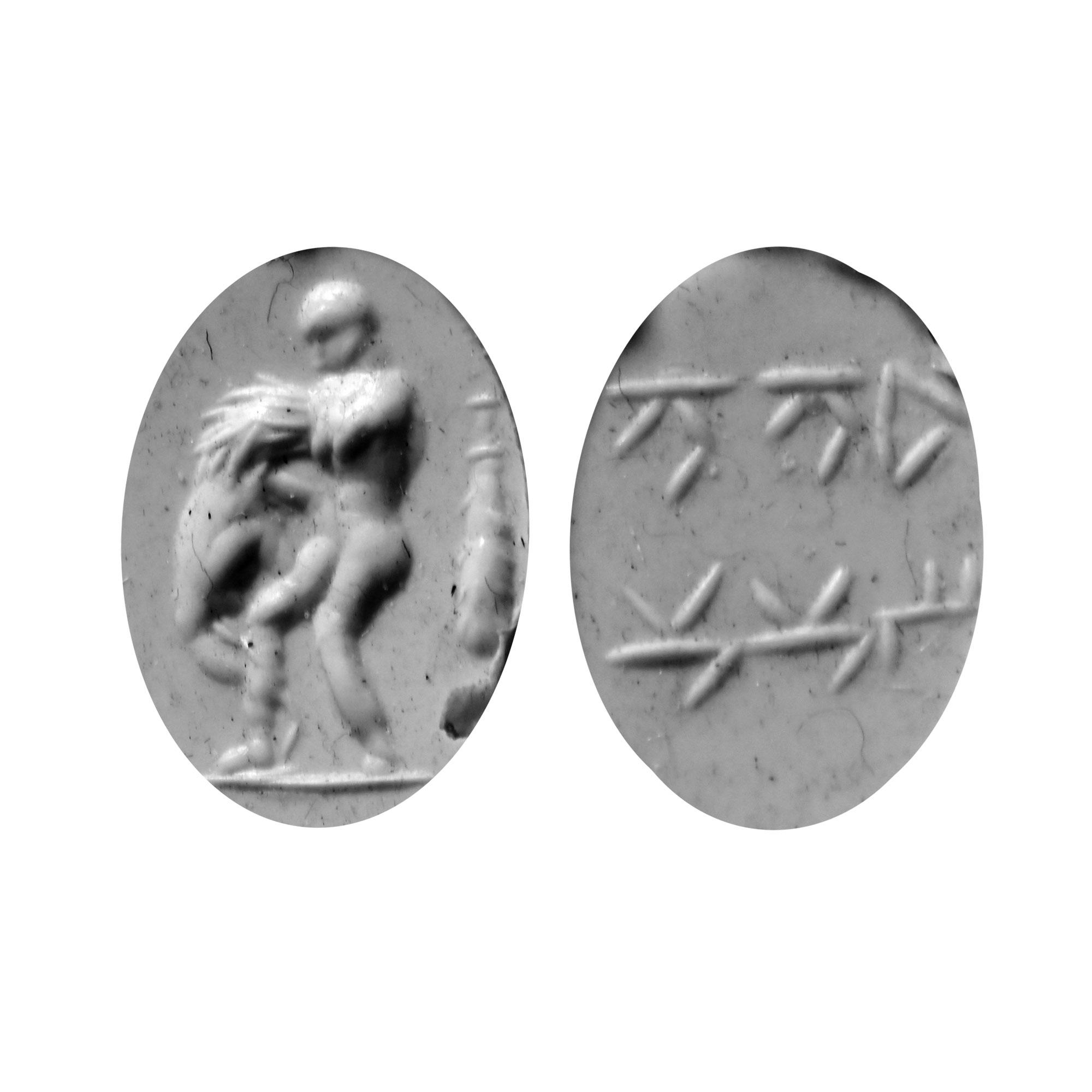 Roman Red Jasper Magical Stomach Amulet with Hercules Fighting a Lion