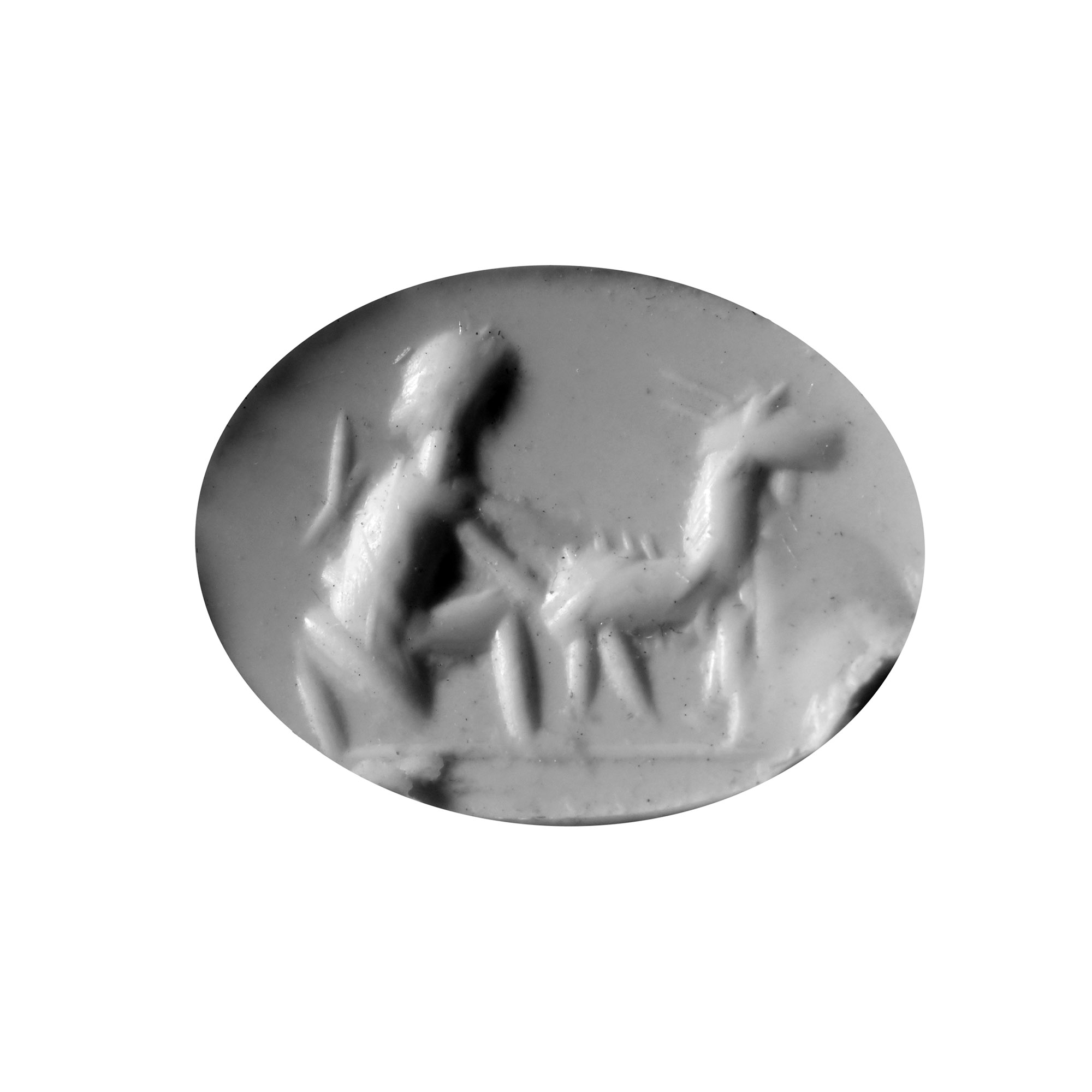 Roman Carnelian Gemstone with Figure and Animal