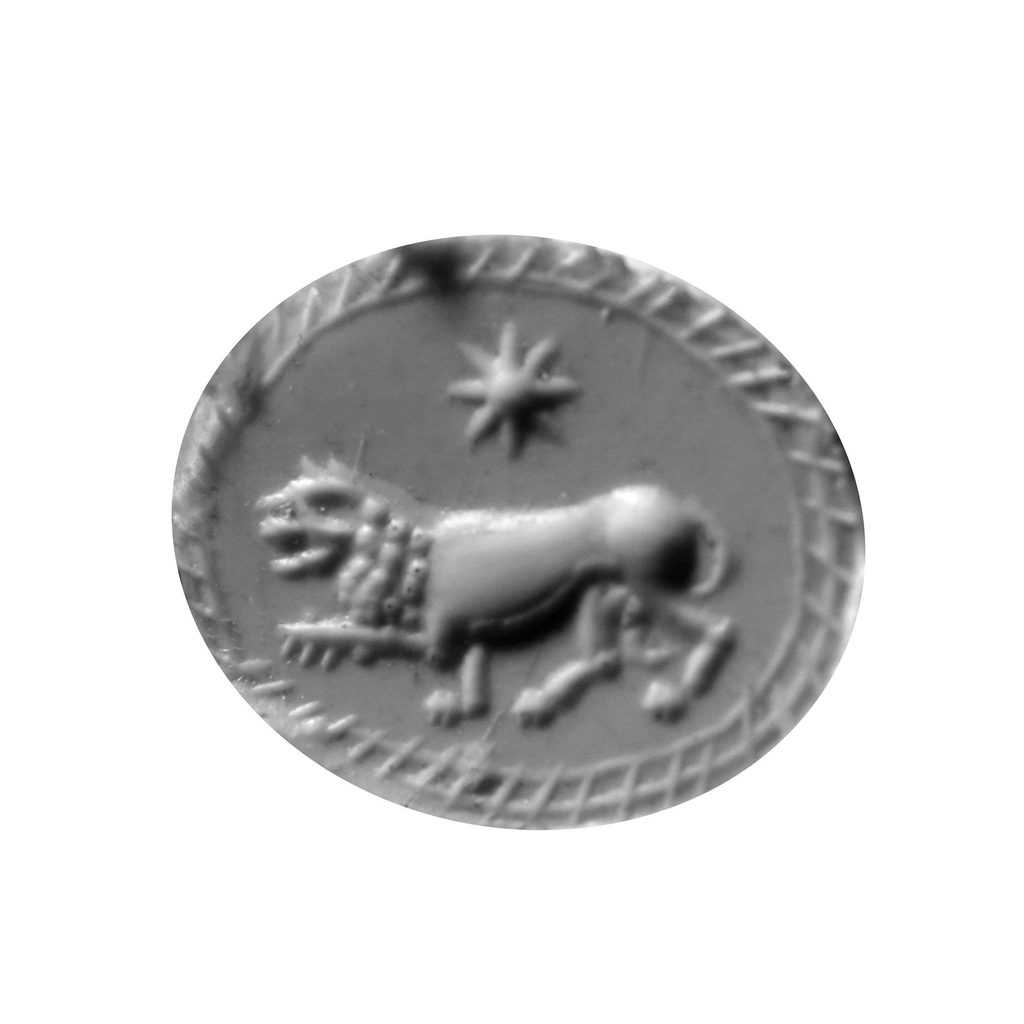 Eastern Greek Variegated Agate Gemstone with Lion