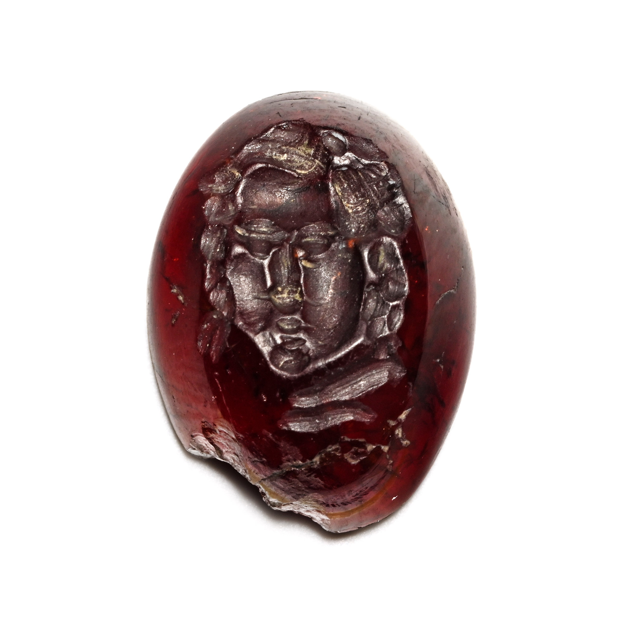 Roman Garnet Gemstone with Portrait