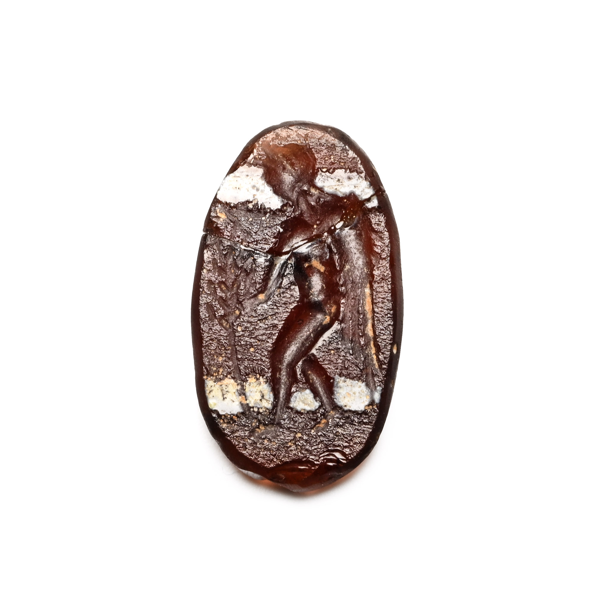 Roman Glass Gemstone with Winged Figure of Eros