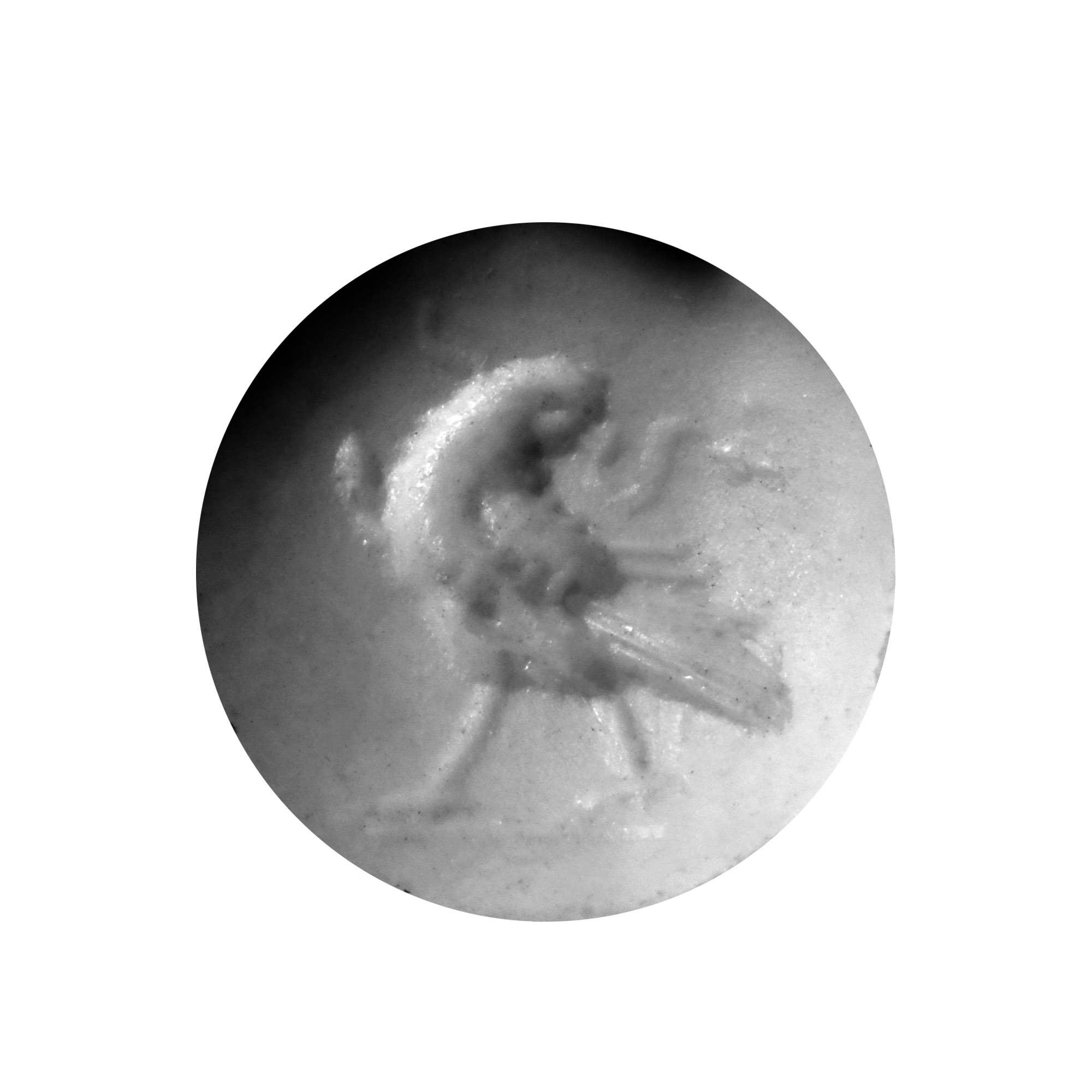 Roman Green Glass Gem with Bird