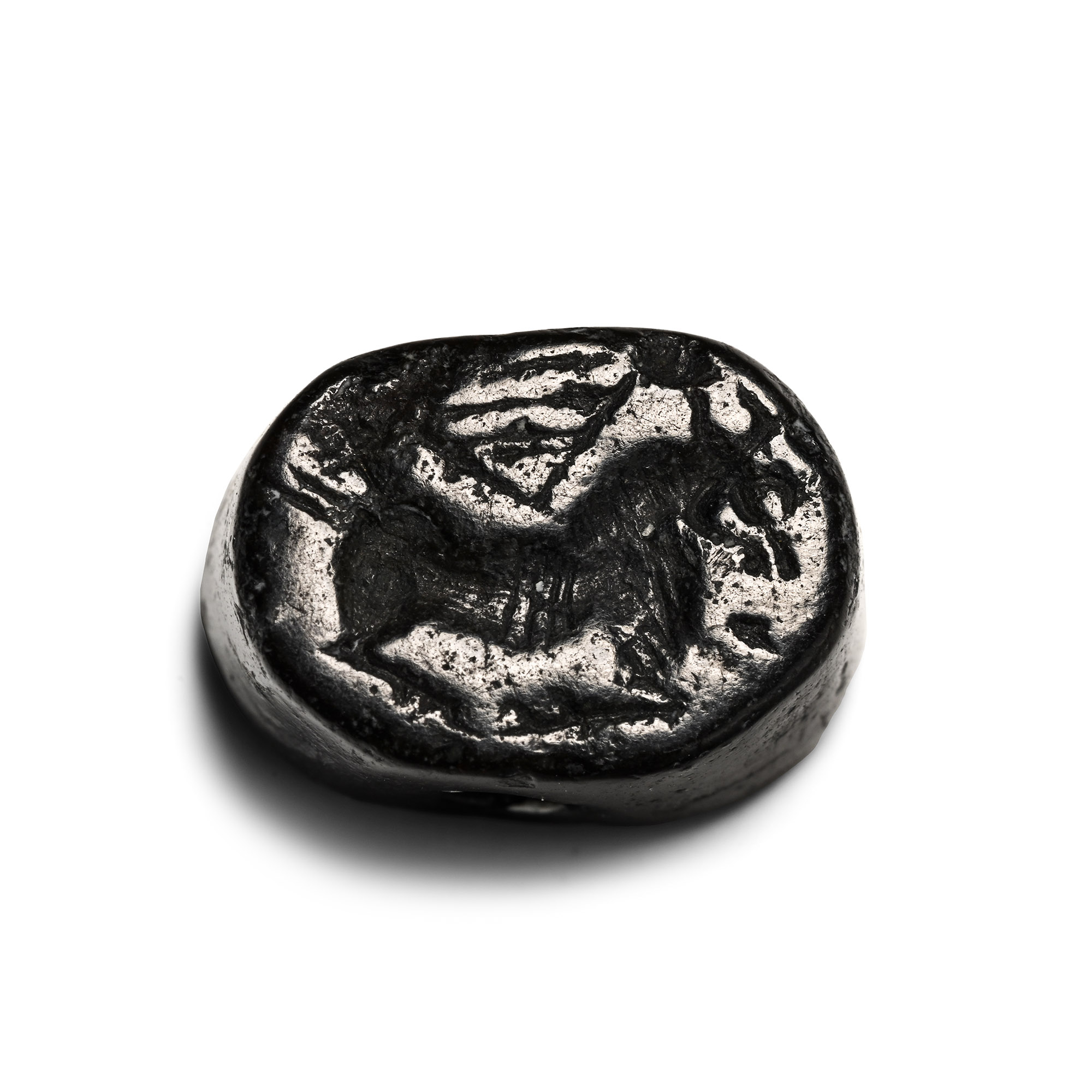 Greek Black Gemstone with Lion