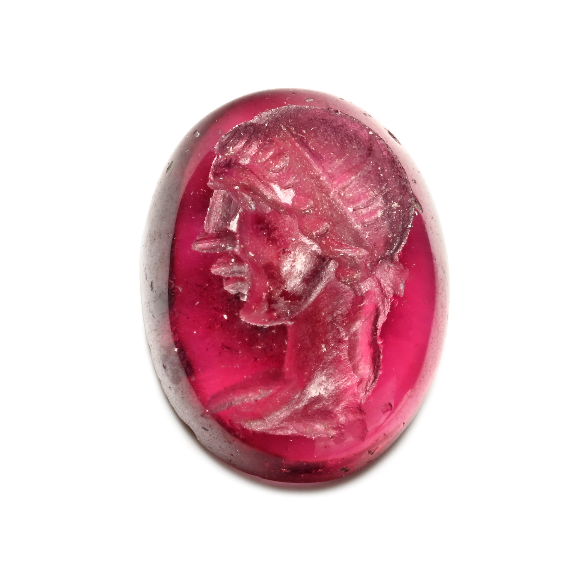 Roman Garnet Gemstone with Bearded Portrait
