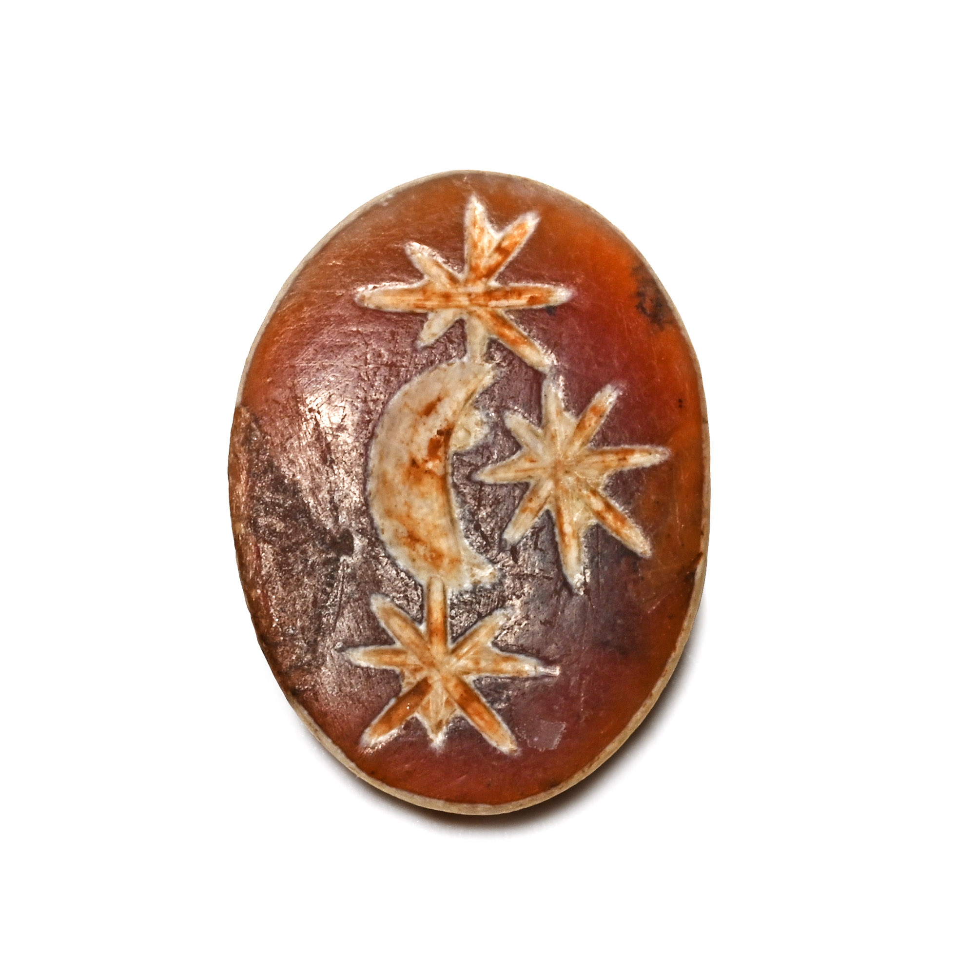 Roman Carnelian Gemstone with Moon and Stars