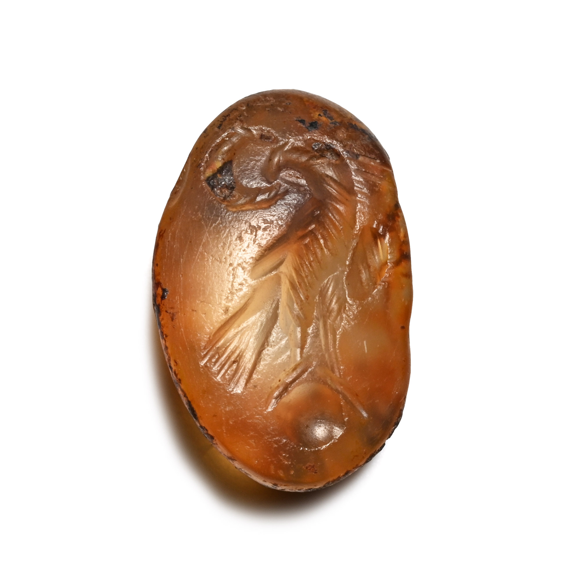 Roman Agate Gemstone with Bird Holding Victory Wreath