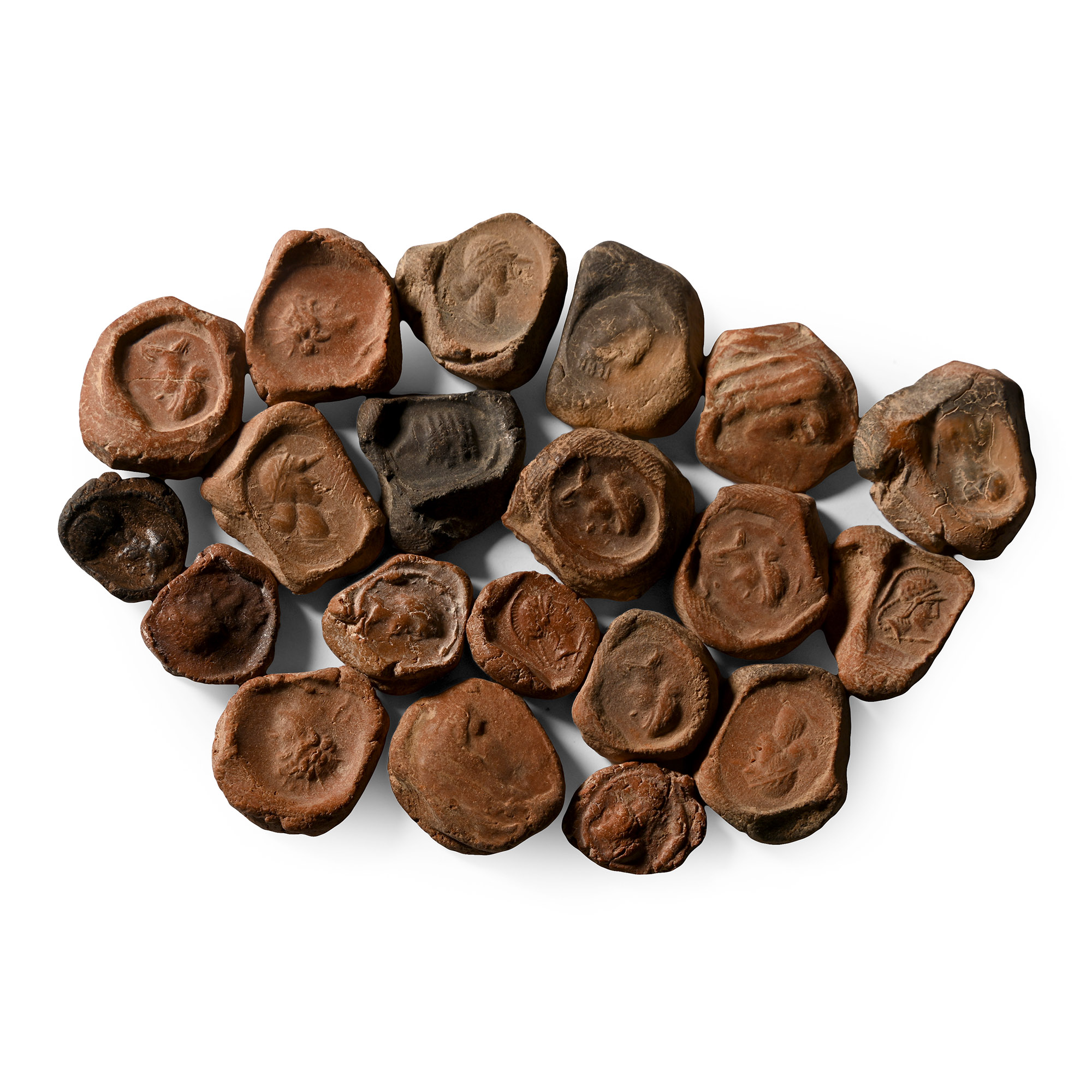 Roman Terracotta Bullae, Tesserae or Token Group