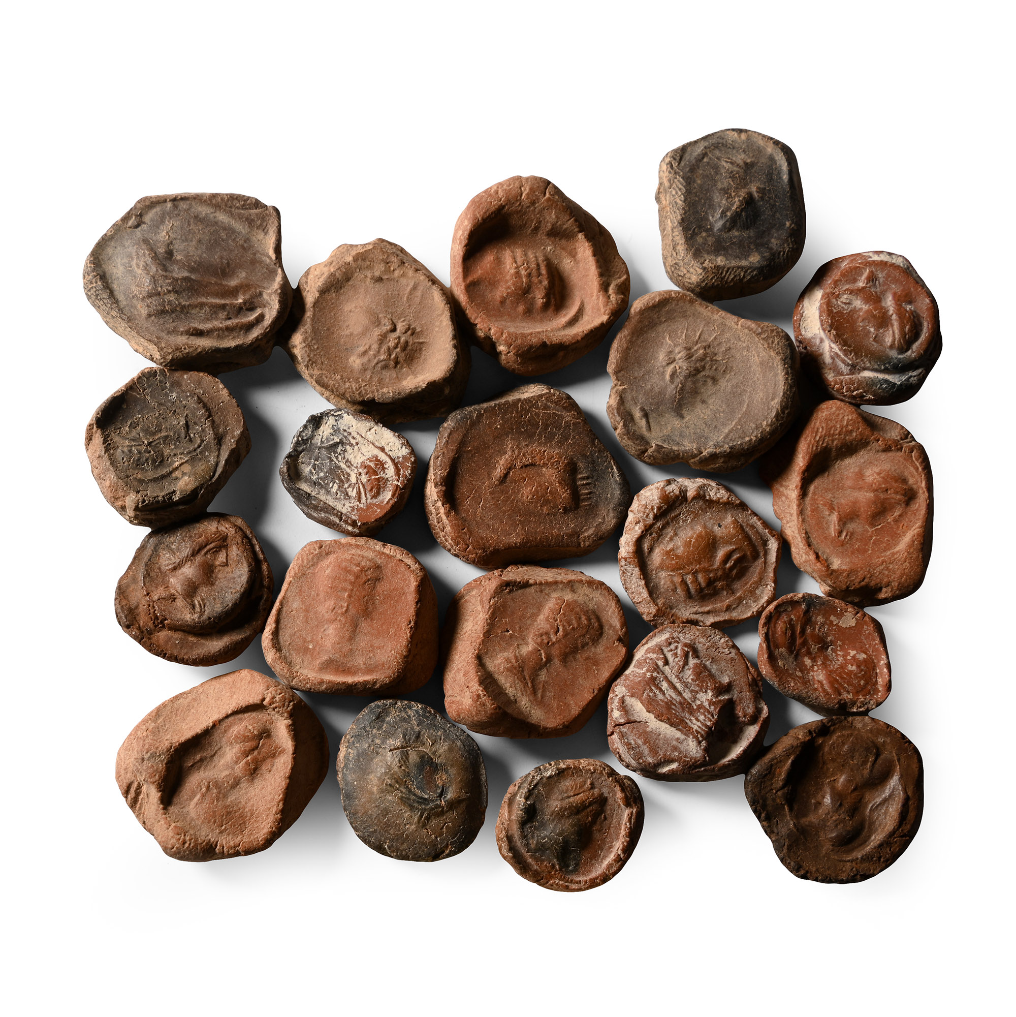 Roman Terracotta Bullae, Tesserae or Token Group