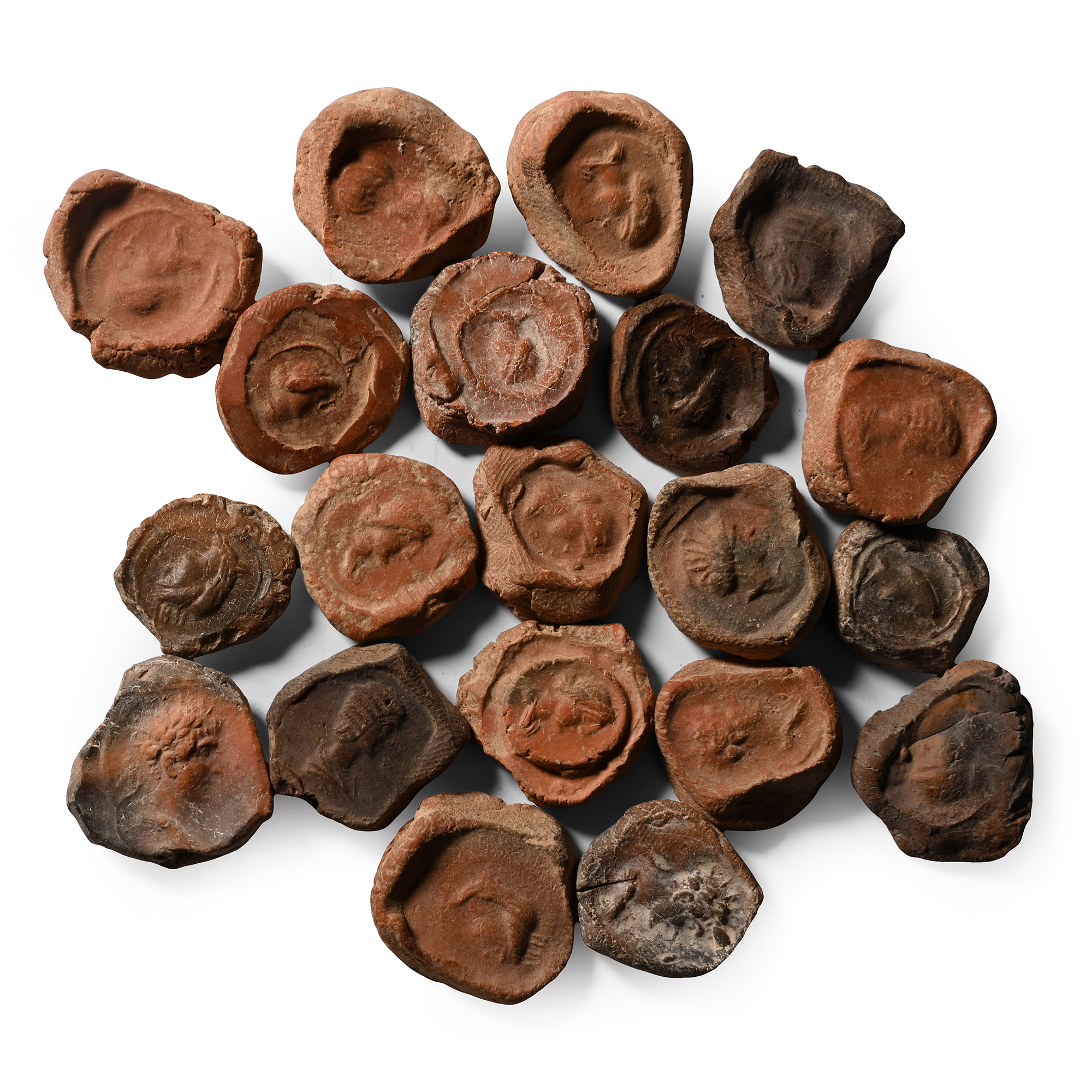 Roman Terracotta Bullae, Tesserae or Token Group
