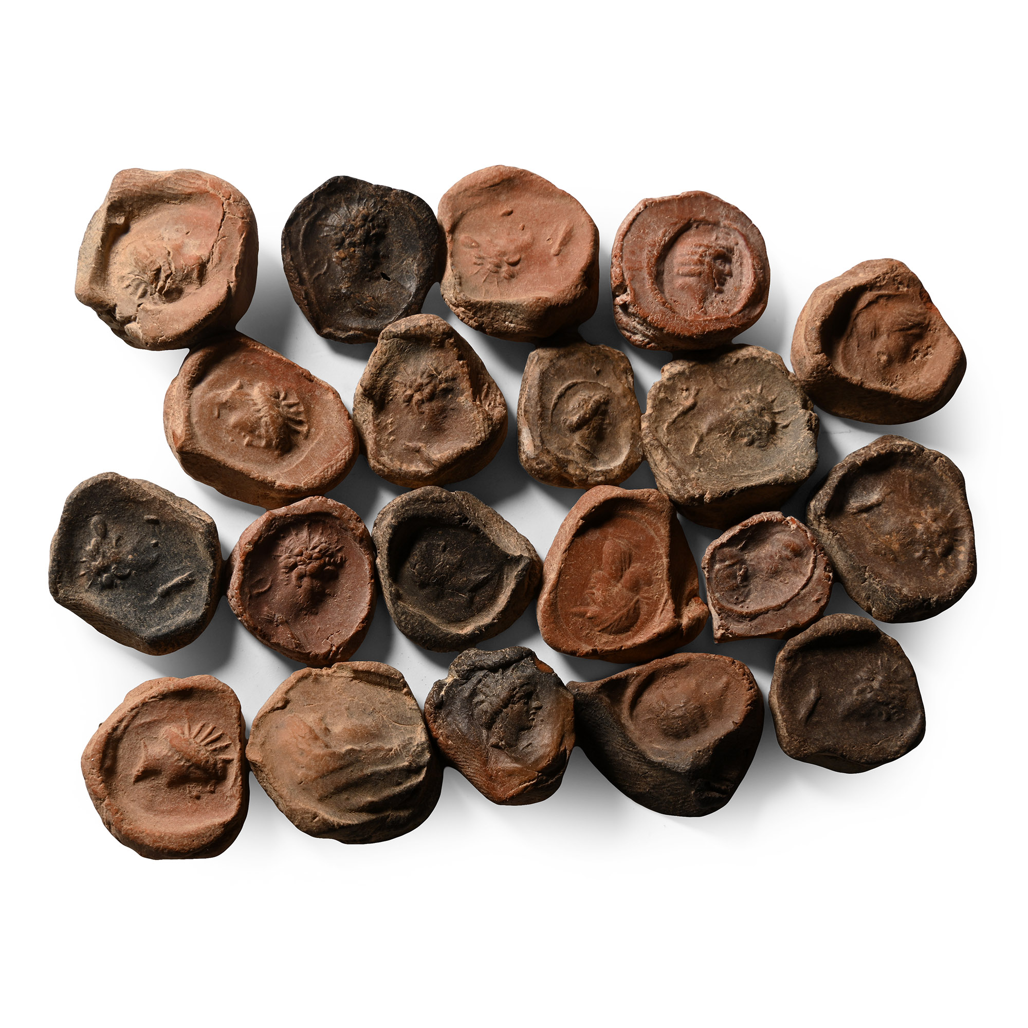 Roman Terracotta Bullae, Tesserae or Token Group