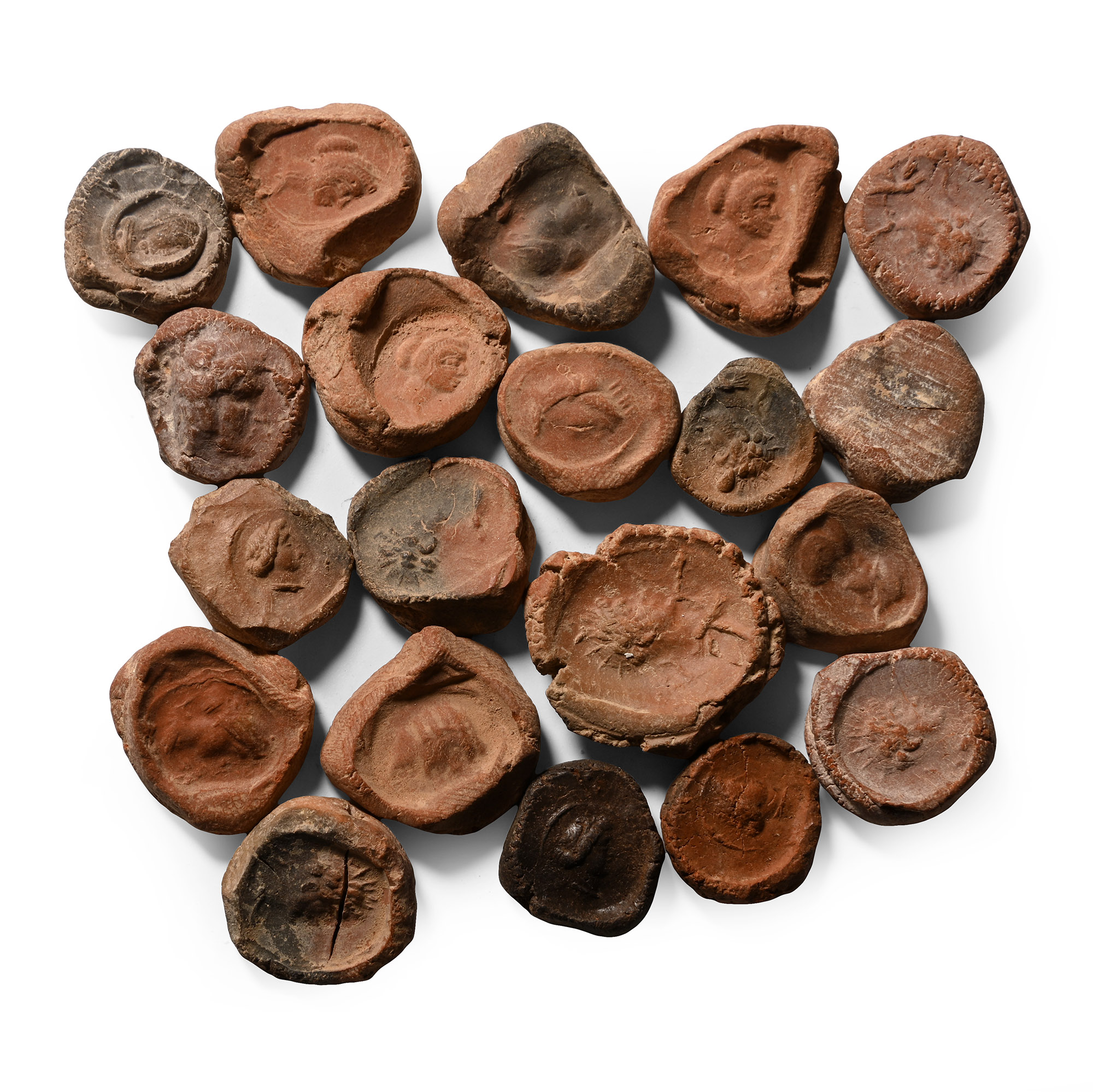 Roman Terracotta Bullae, Tesserae or Token Group