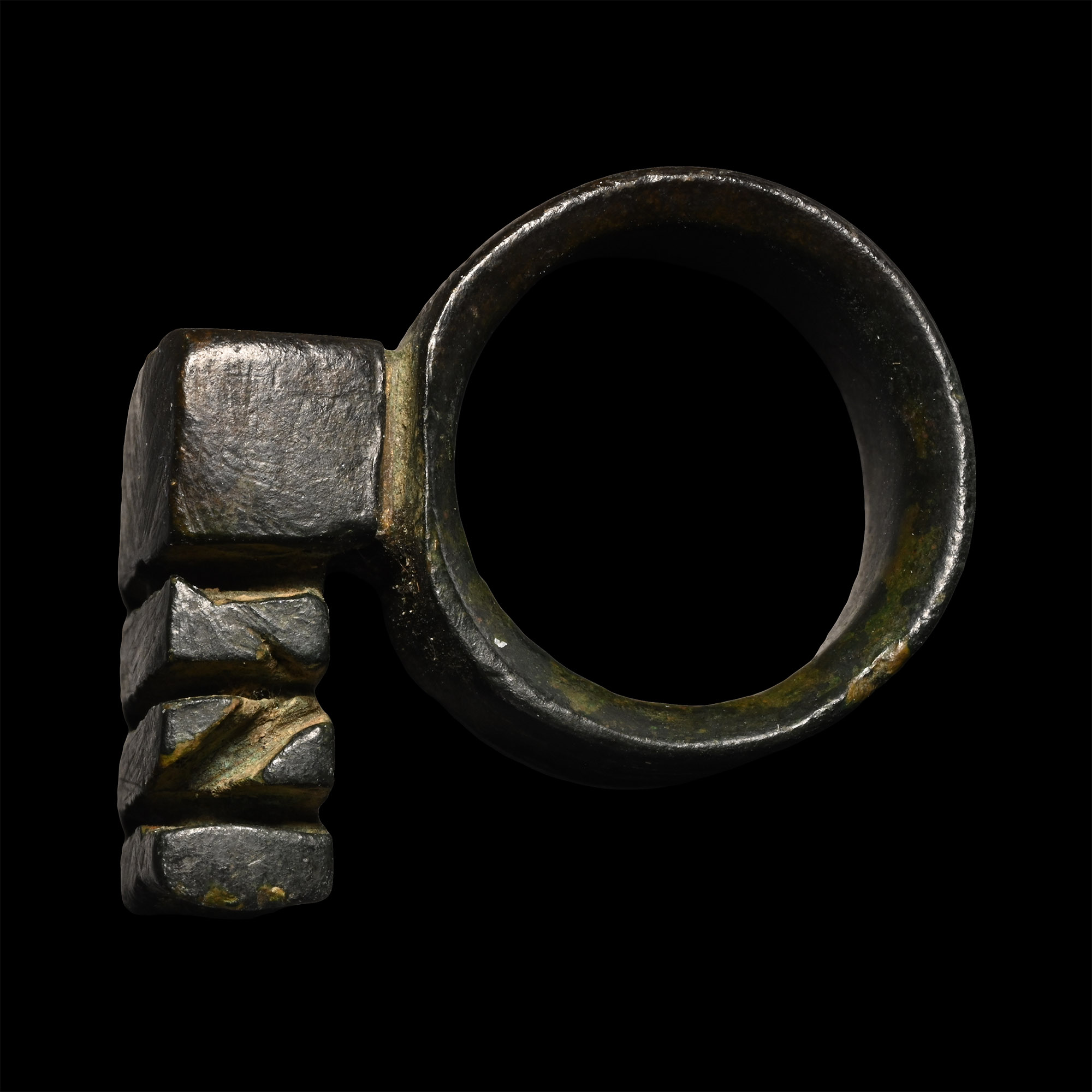 Roman Heavy Bronze Key Ring
