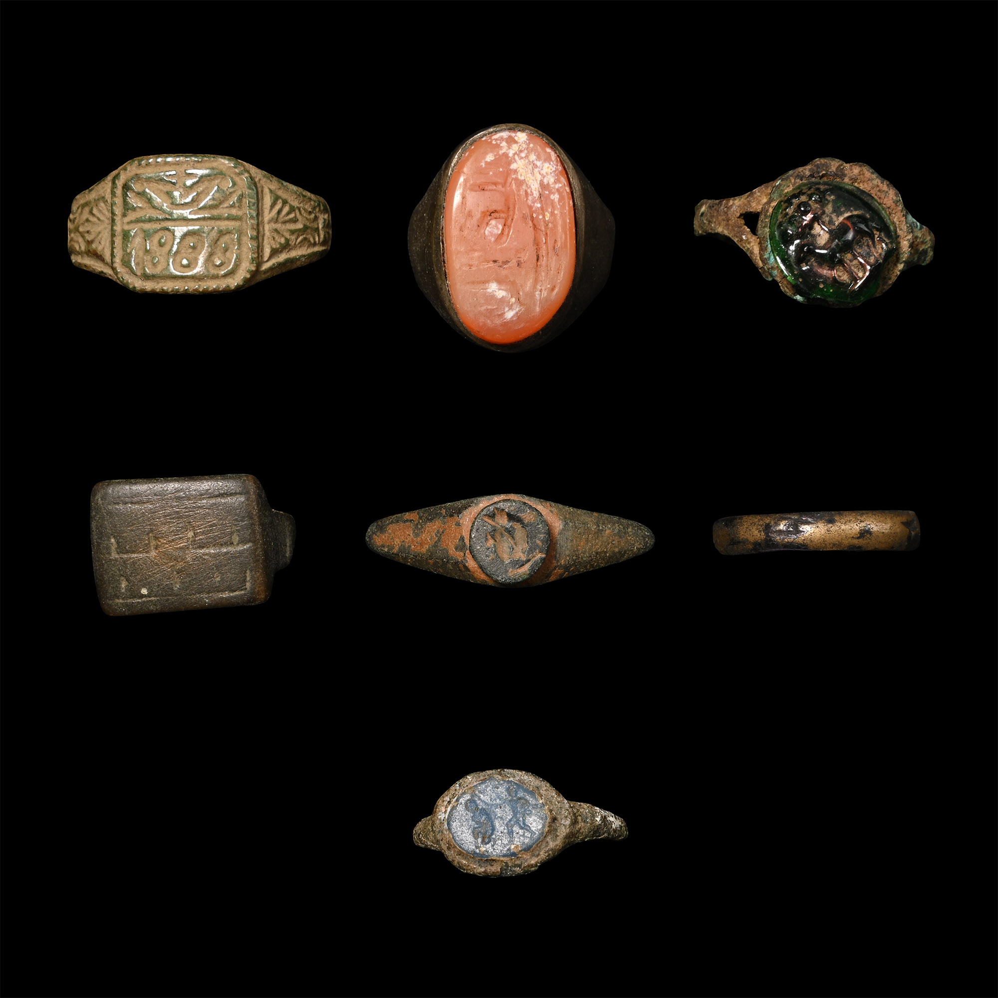 Roman and Later Bronze and Silver Ring Group