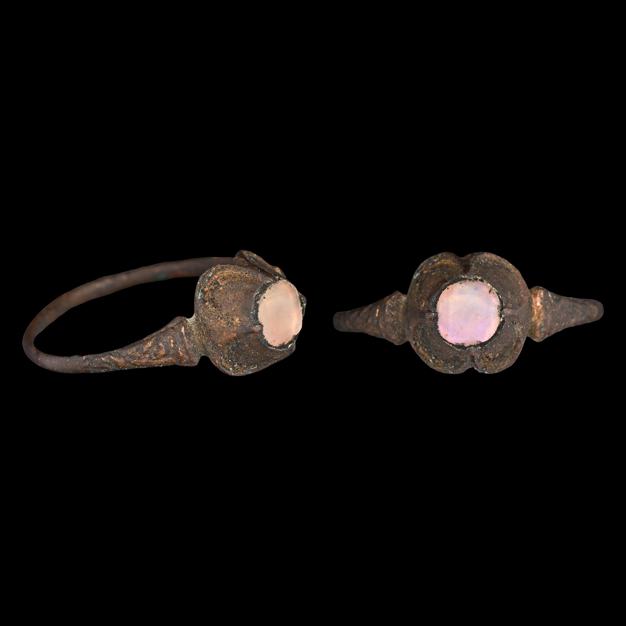 Medieval Bronze Ring with Gem