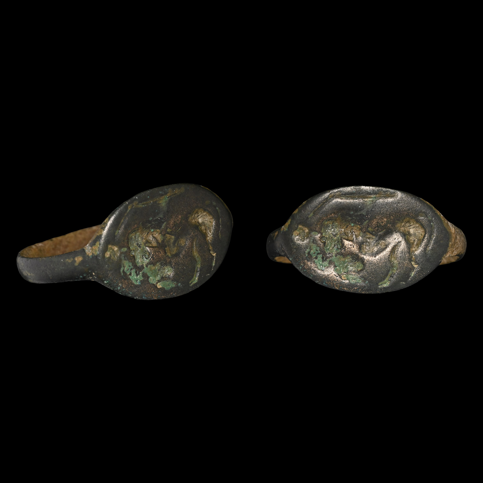 Roman Bronze Ring with Lion