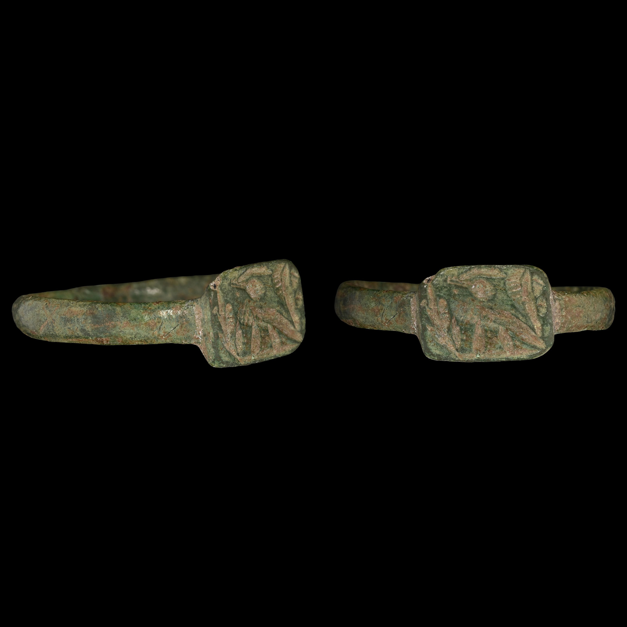 Merovingian Bronze Ring with Stylised Eagle