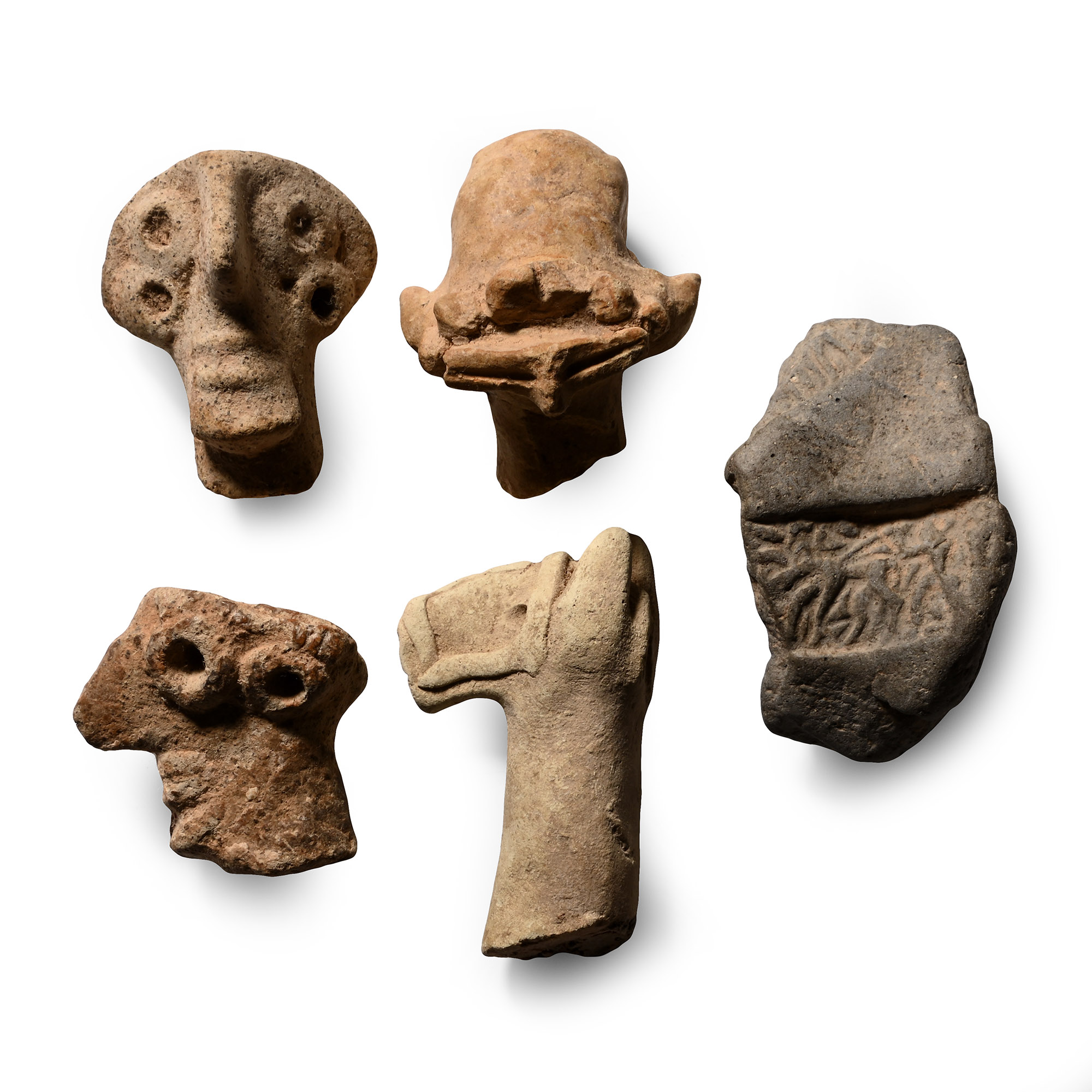 Western Asiatic Terracotta Idol Head and Other Fragment Collection